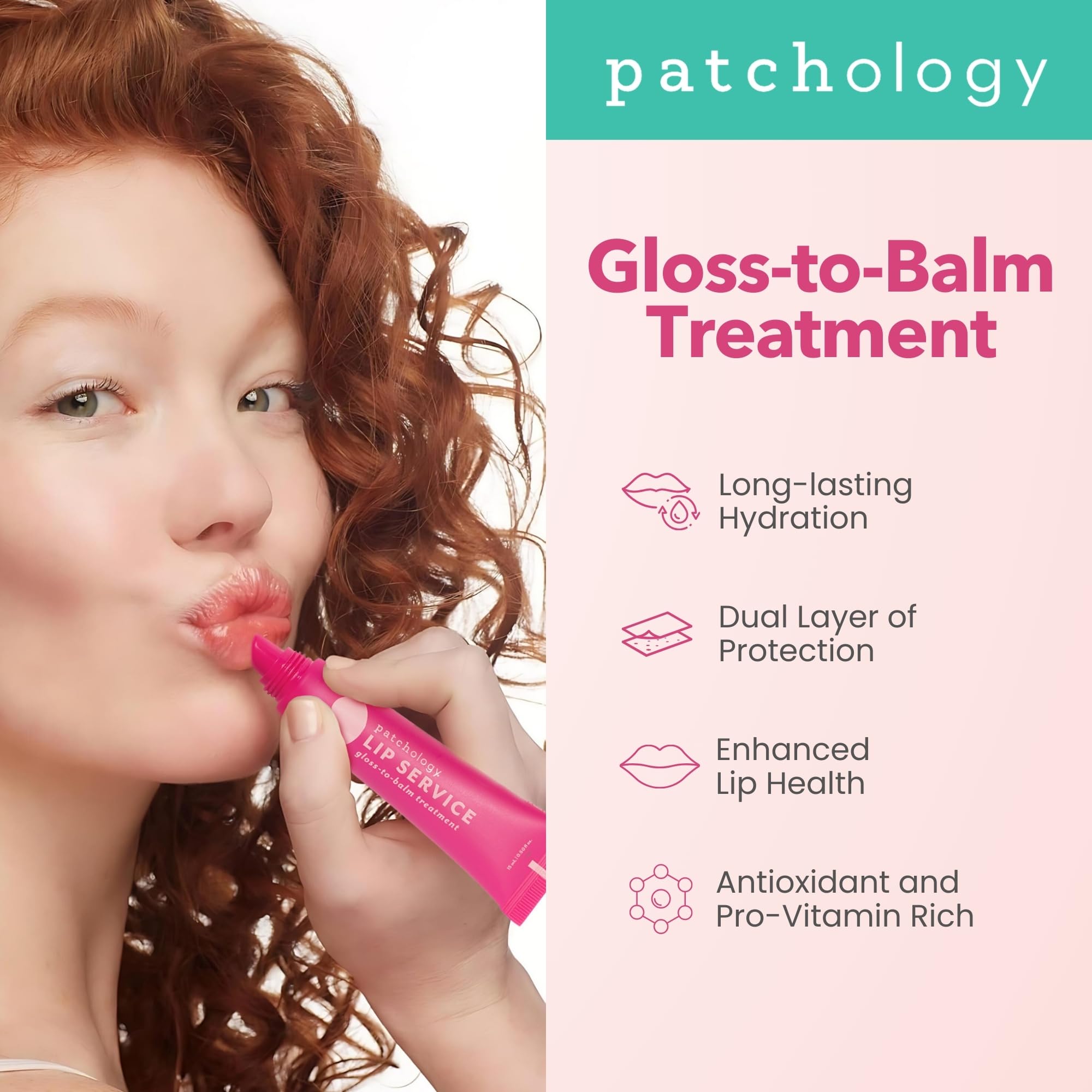 Patchology Lip Gloss for Women - Glossy, Clear Shine Hydrating Lip Balm with Aloe, Honey, Goji Berry Oil - Moisturizing Lip Trea