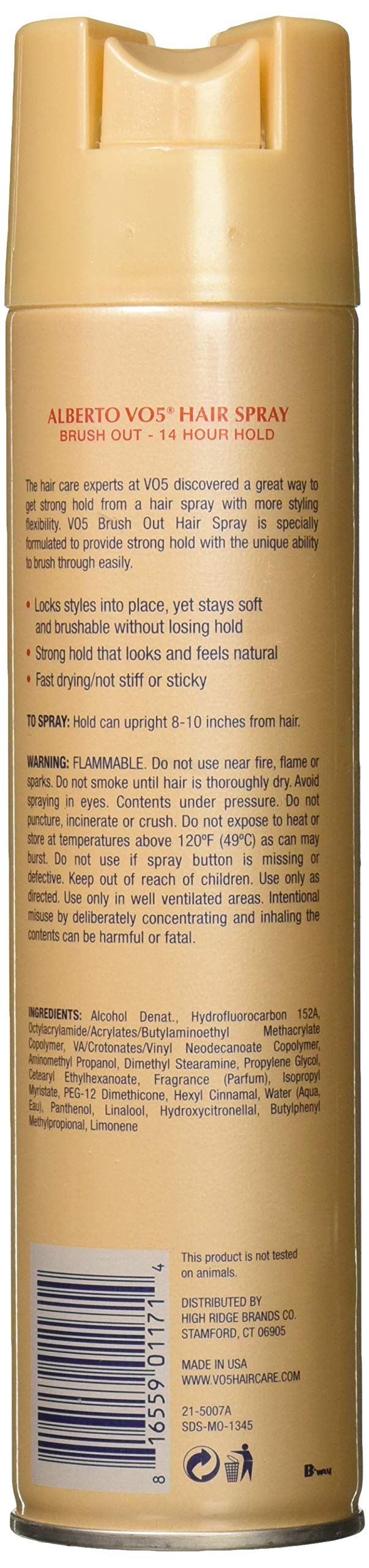 Alberto Vo5 Hair Spray - 8.5 Oz - Brush Out - Strong Hold That You Can Brush Through - Locks Styles In Place Yet Stays Soft And