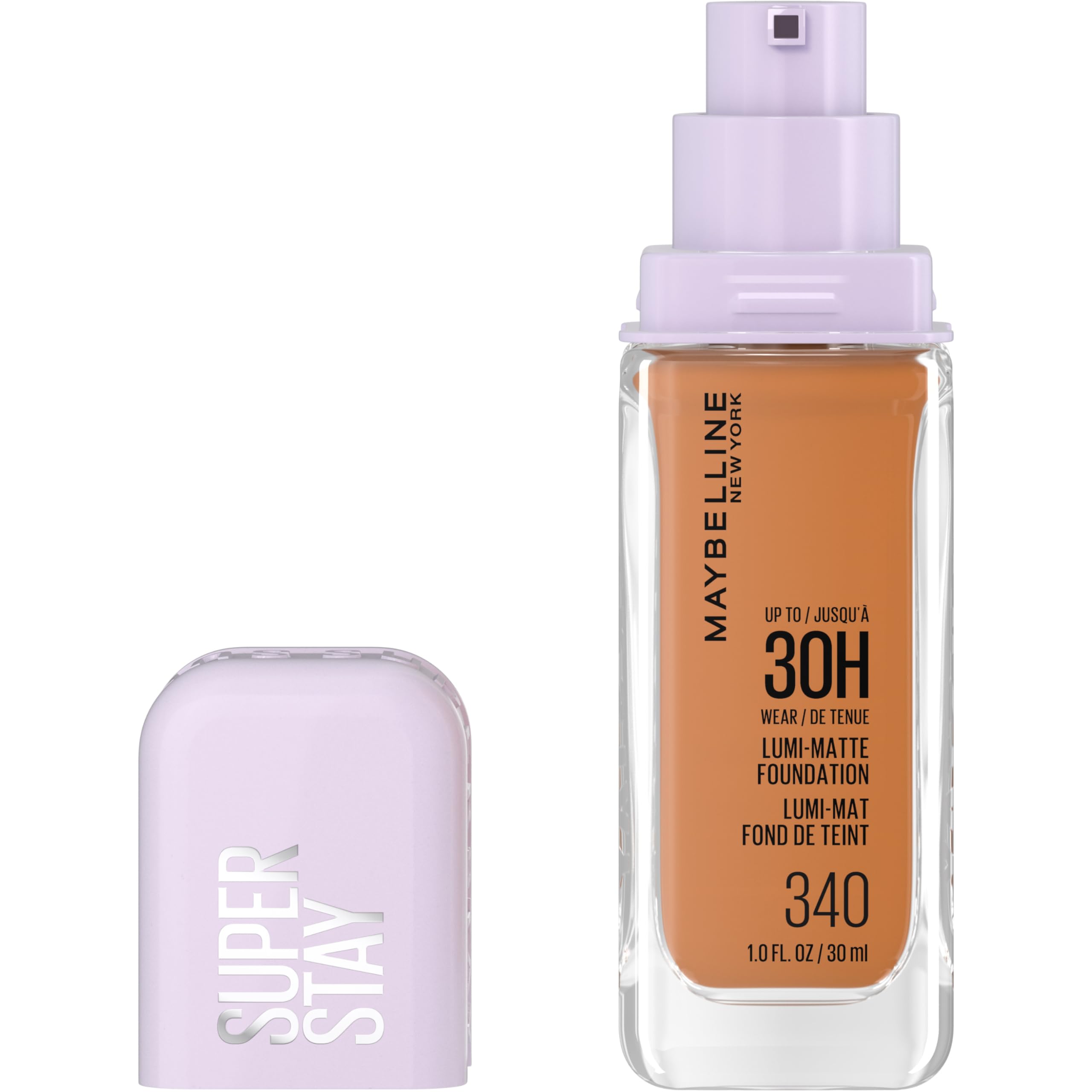 Maybelline Super Stay Lumi-Matte Foundation, Lightweight and Buildable Full Coverage Foundation Makeup For Up To 30HR Wear, 340,
