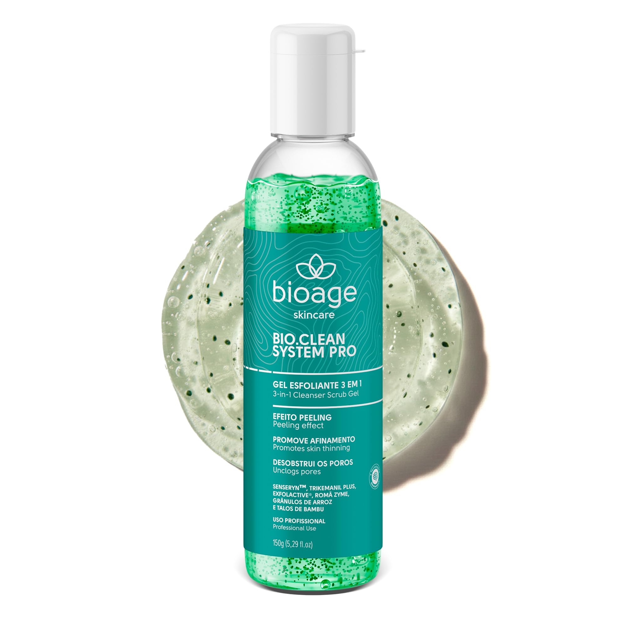 Bio.Clean System PRO 3in1 Exfoliating Gel 5.29 oz (150g)  Peeling, Deep Cleansing, and Oil Control  Professional Use by BioA