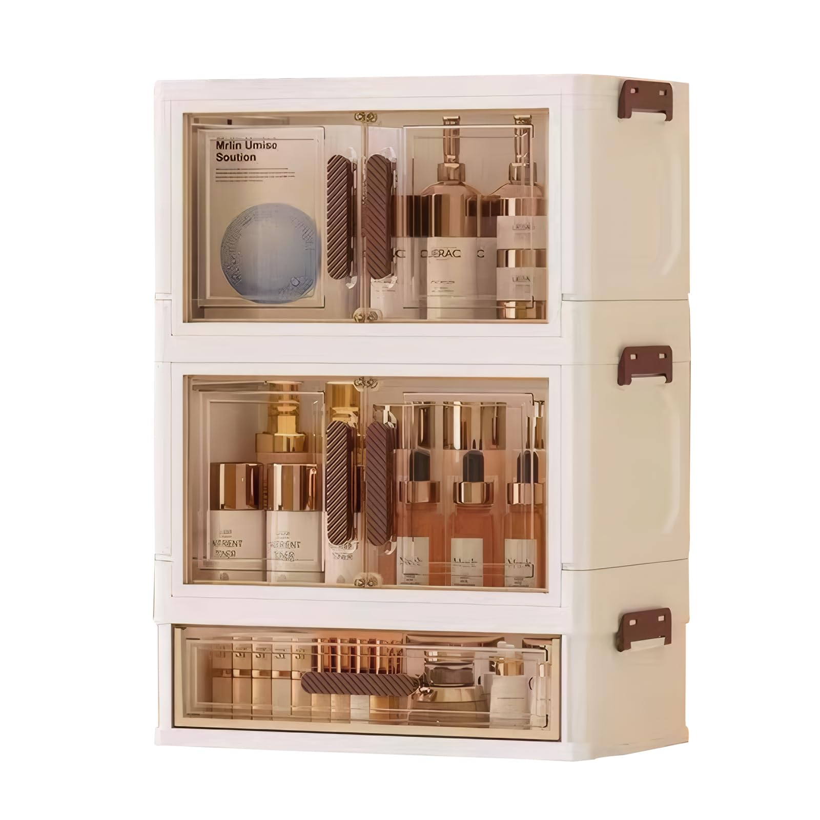 Desktop cosmetics, beauty tools storage box,Stackable Storage Bins, With drawer and compartment combination, Underwear socks and