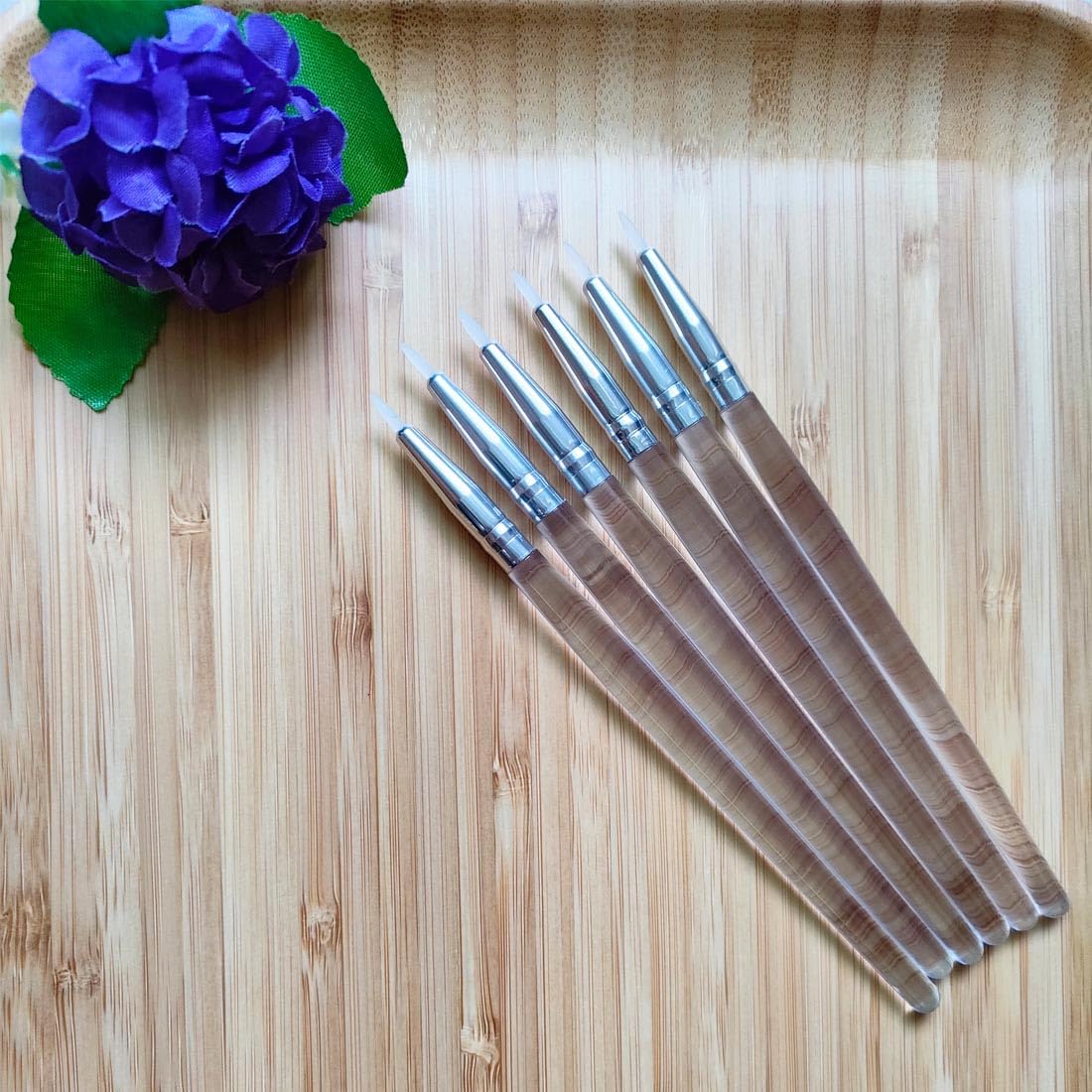 Silicone Eyeliner Brushes for Metallic Glitter Shimmer Eyeshadow, Nail Sequins Nail Sticker Colorful Hearts,Gel or Liquid Eyelin