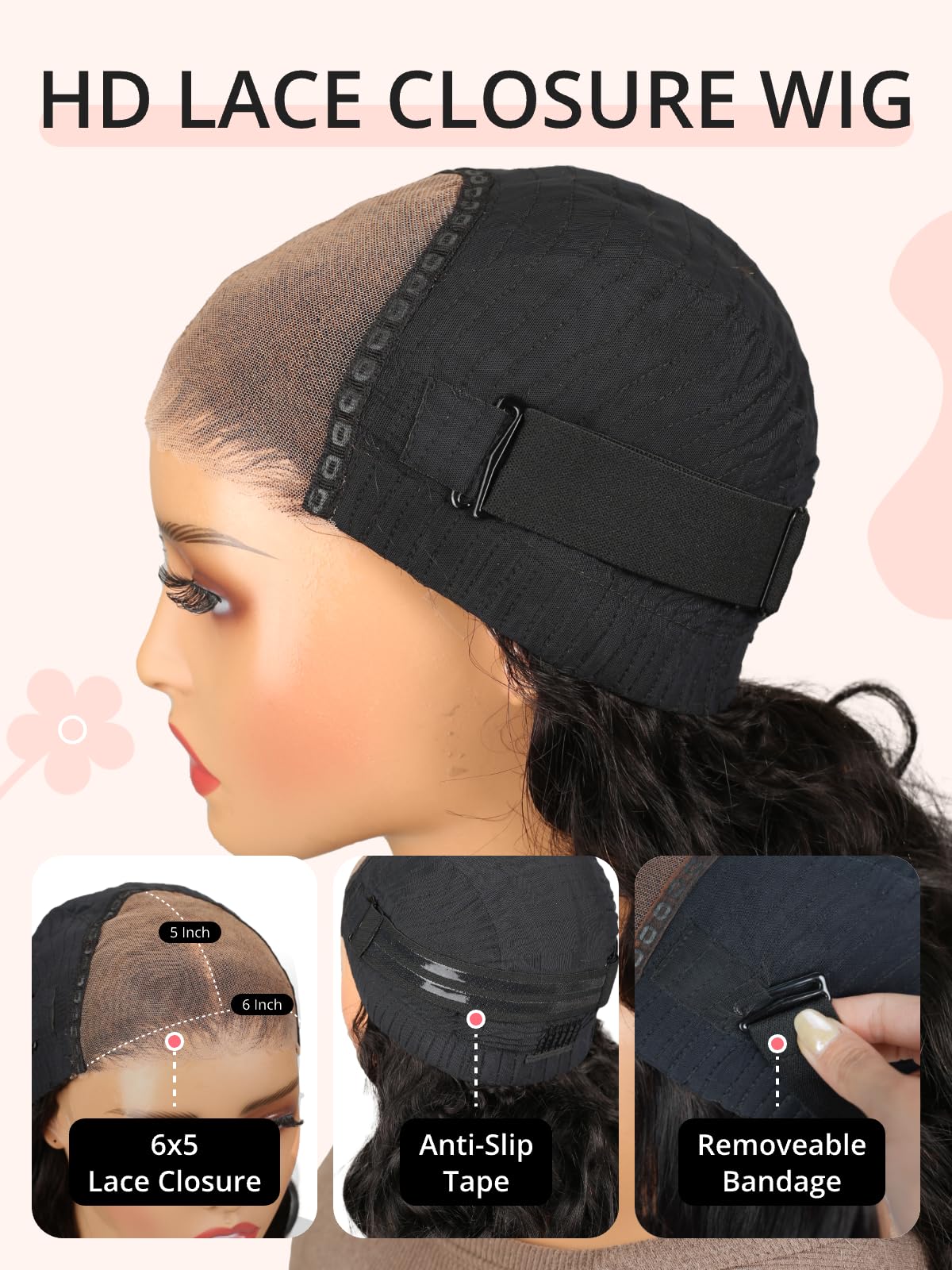 Megalook Wear And Go Glueless Body Wave Lace Front Wigs Human Hair Upgraded Pre Cut 6X5 Hd Lace Closure Wigs Human Hair Pre Pluc