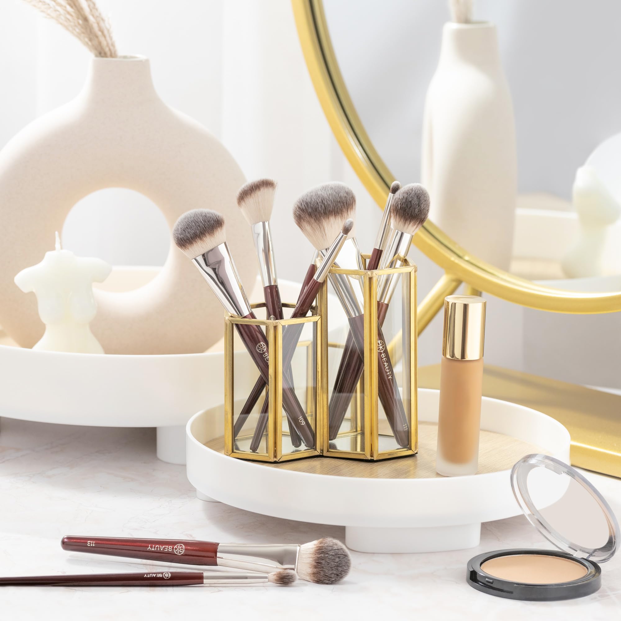 Bk Beauty - Core Line Extension Face Set (5Pc) - Professional Makeup Brush Set For Liquid, Cream & Powder | Premium Makeup Brush