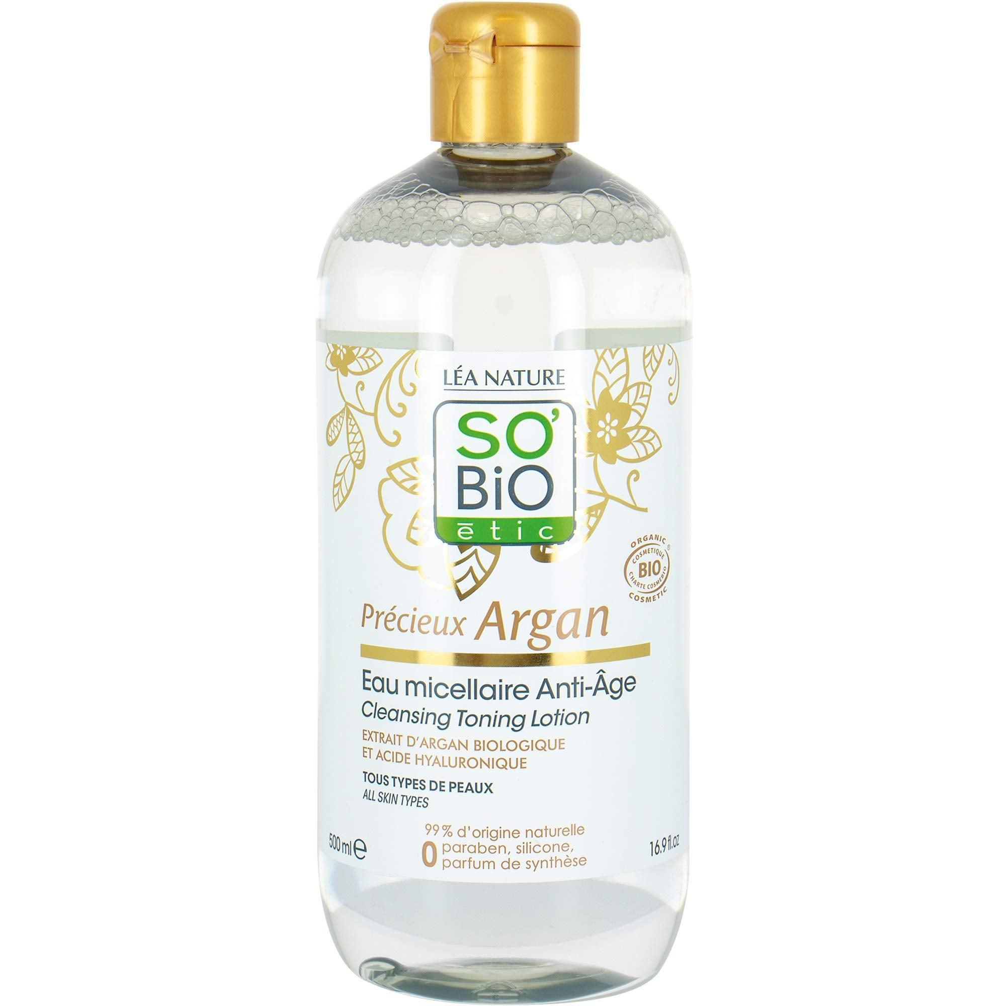 SoBio   tic Pr  cieux Argan Cosmebio Cleansing Toning Lotion, 500 ml, 1334516