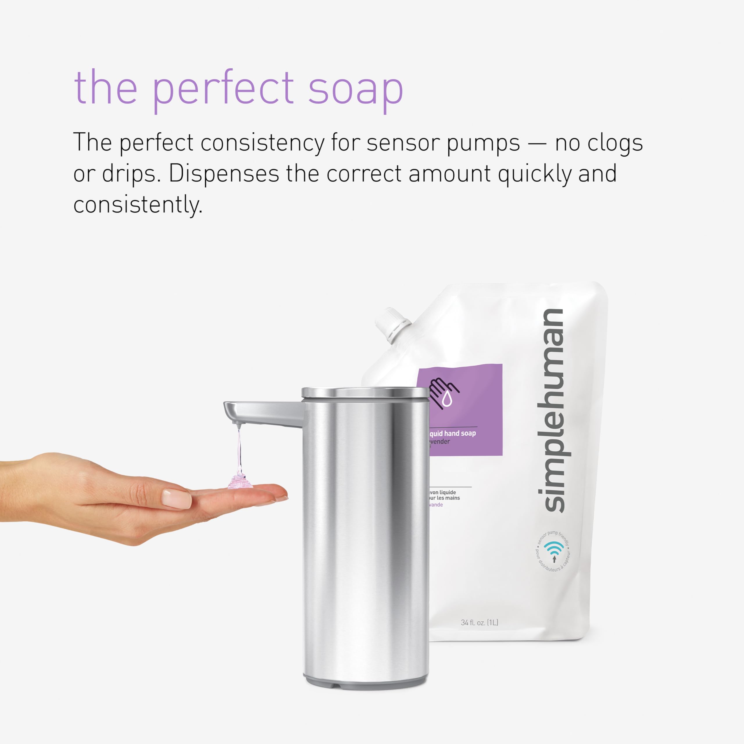 Simplehuman Geranium Moisturizing Liquid Hand Soap Refill Pouch, 34 Fl. Oz