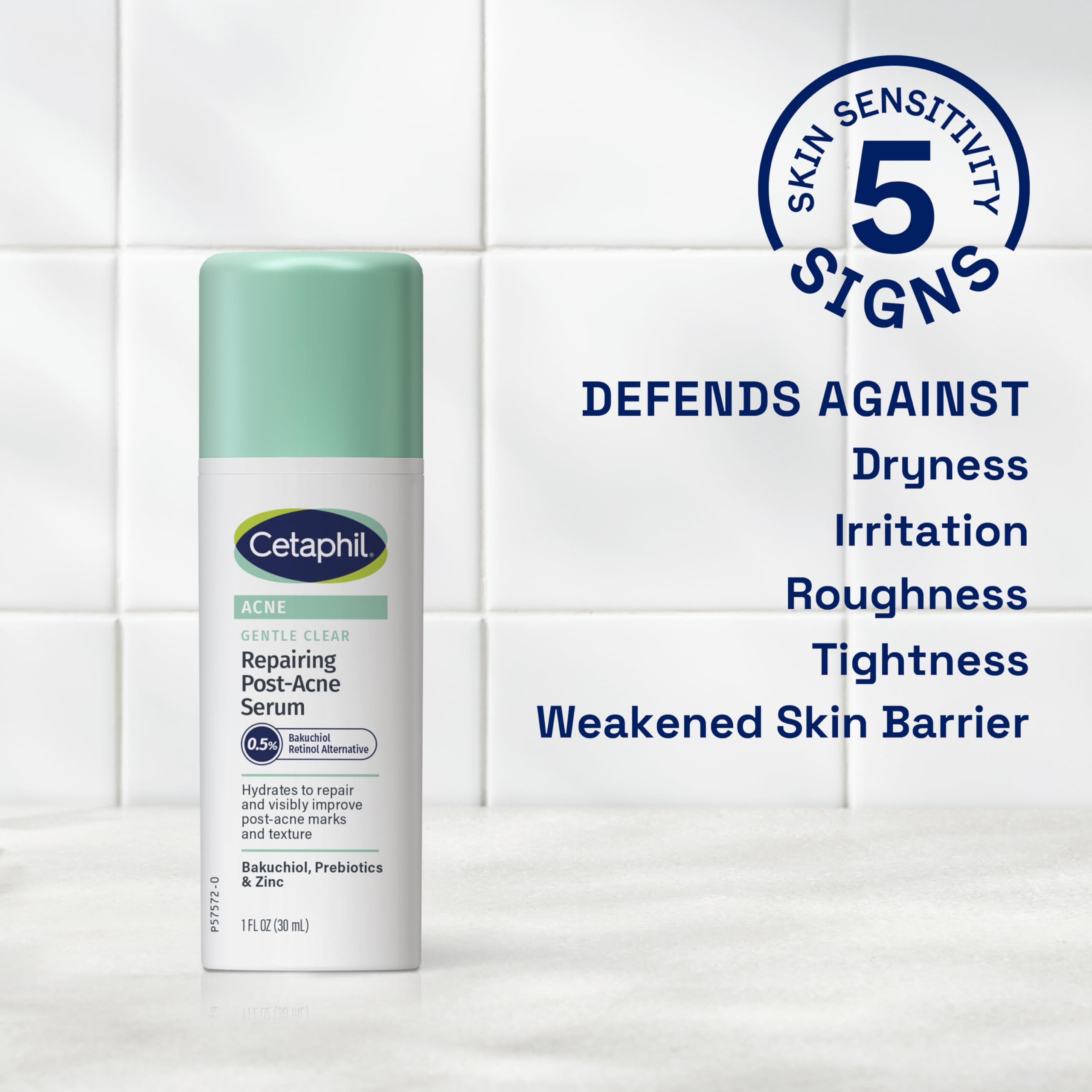Cetaphil Gentle Clear Post-Acne Serum, Oil-Free Bakuchiol Formula, 1 Fl Oz, Dermatologist Recommended for Sensitive Skin