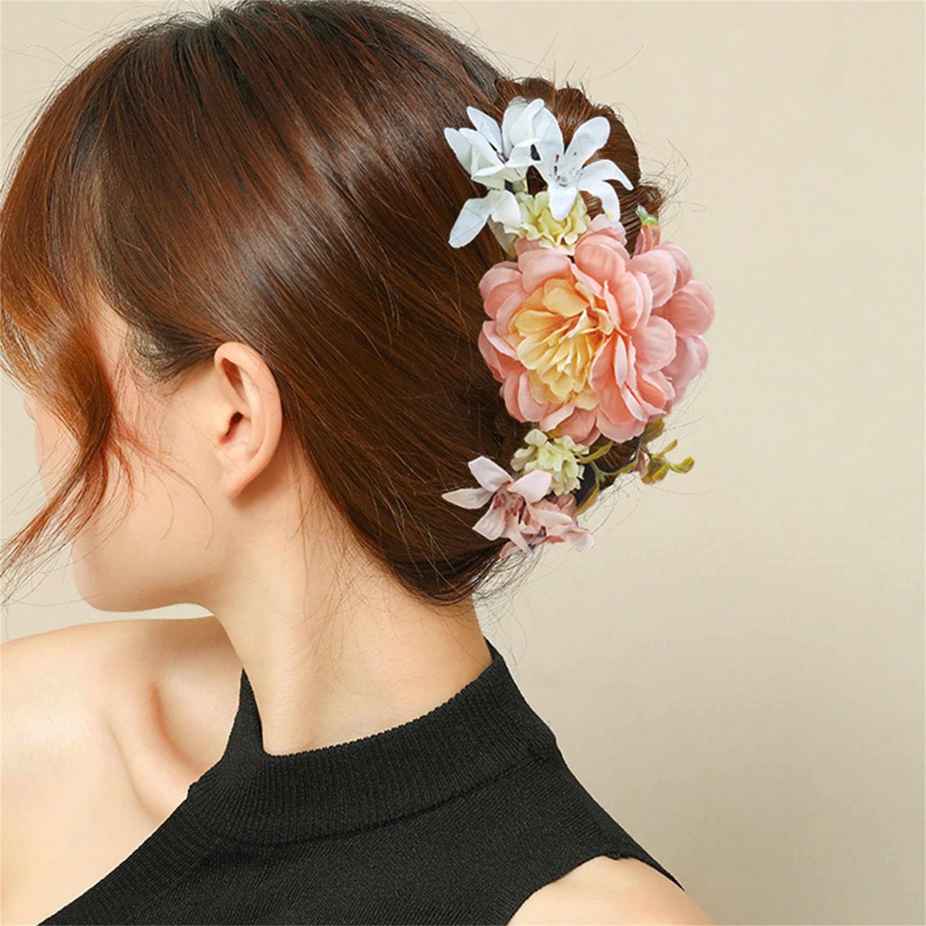 Butterfly Hair Claws Clip Flower Ponytail Pearl Hairpins Hair Barrette Hair Accessories for Women Girls #4