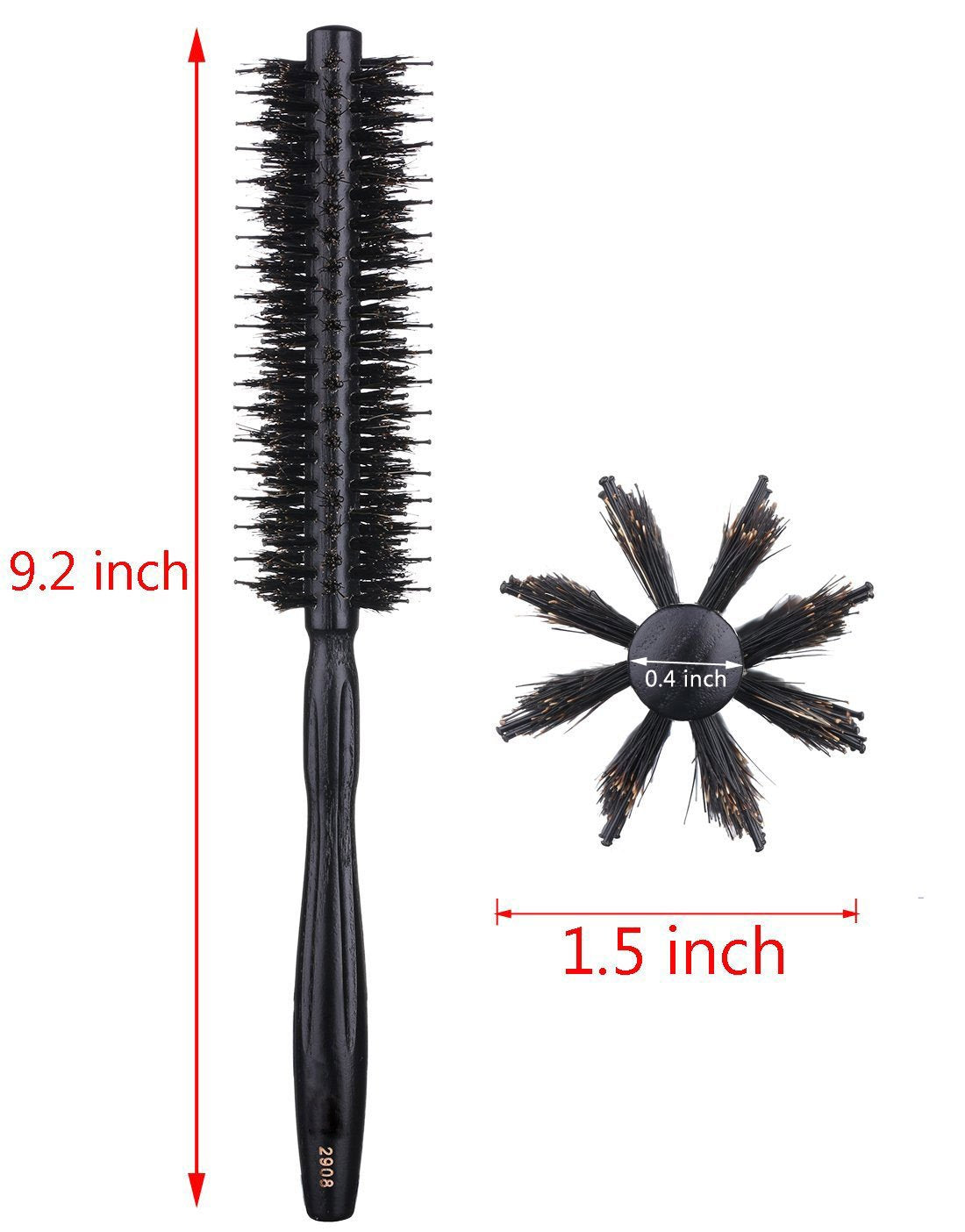 Perfehair Round Hair Brush - 1.8 Inch, Boar & Nylon Bristle Volumizing Roller Hairbrush For Women Or Men'S Short, Medium, Fine,