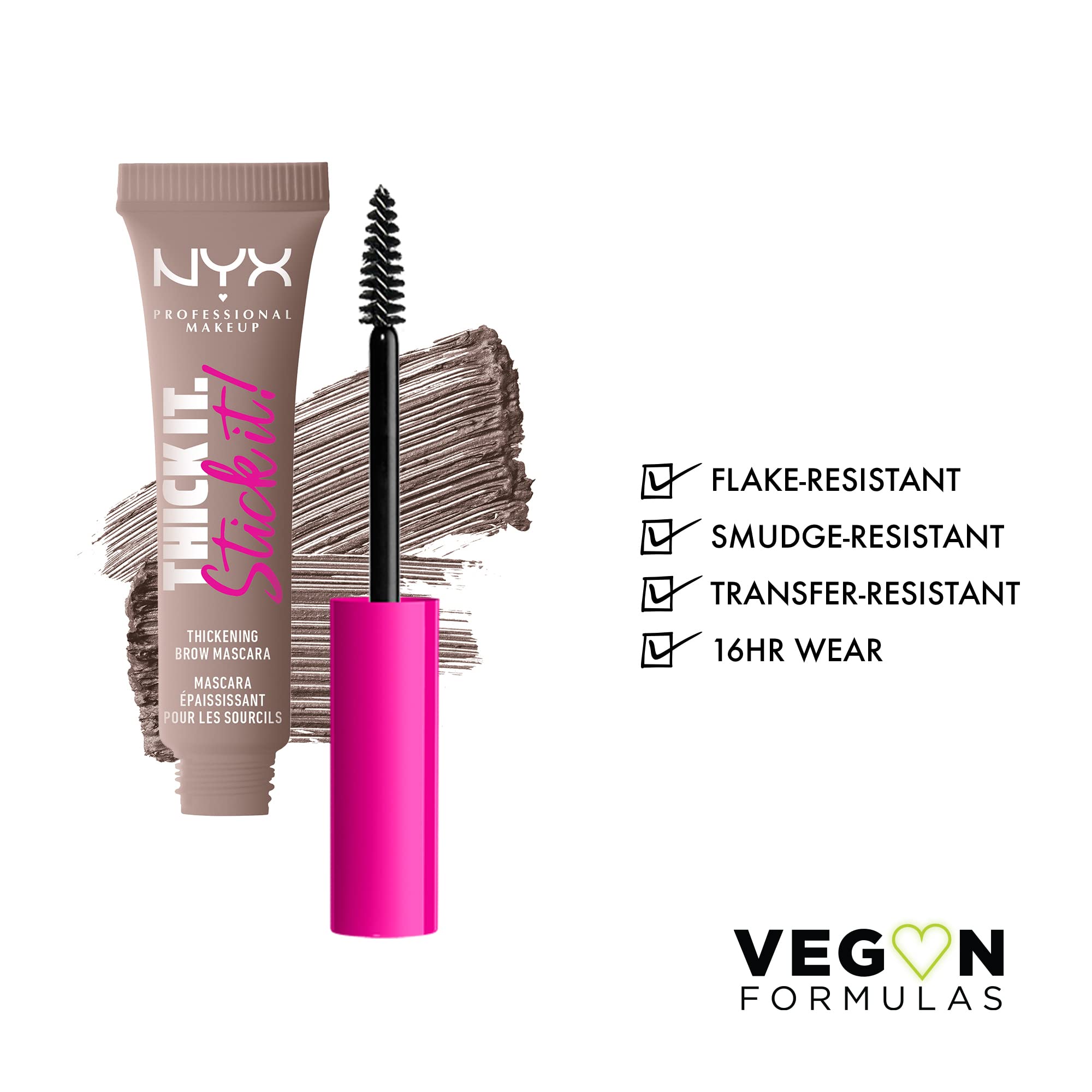 NYX PROFESSIONAL MAKEUP Thick It Stick It Thickening Brow Mascara, Eyebrow Gel - Cool Blonde