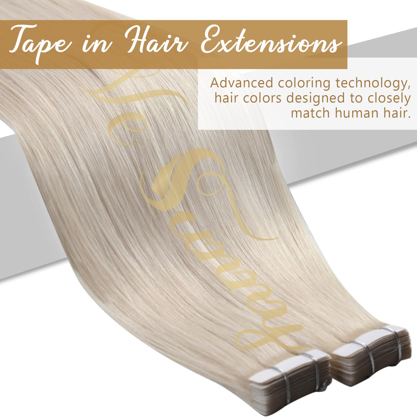 Ve Sunny Invisible Tape In Hair Extensions Blonde Hair Extensions Tape In Real Human Hair Platinum Blonde Tape In Human Hair Ext