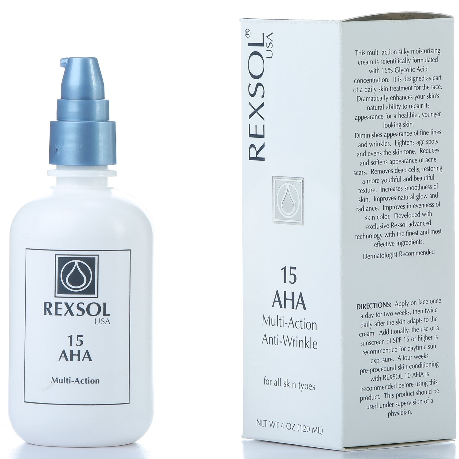 REXSOL 15 AHA Multi-action Anti-Wrinkle Cream | With Vitamin E, Algae Extract, Ginseng Extract, Calendula Extract, Caviar Extrac