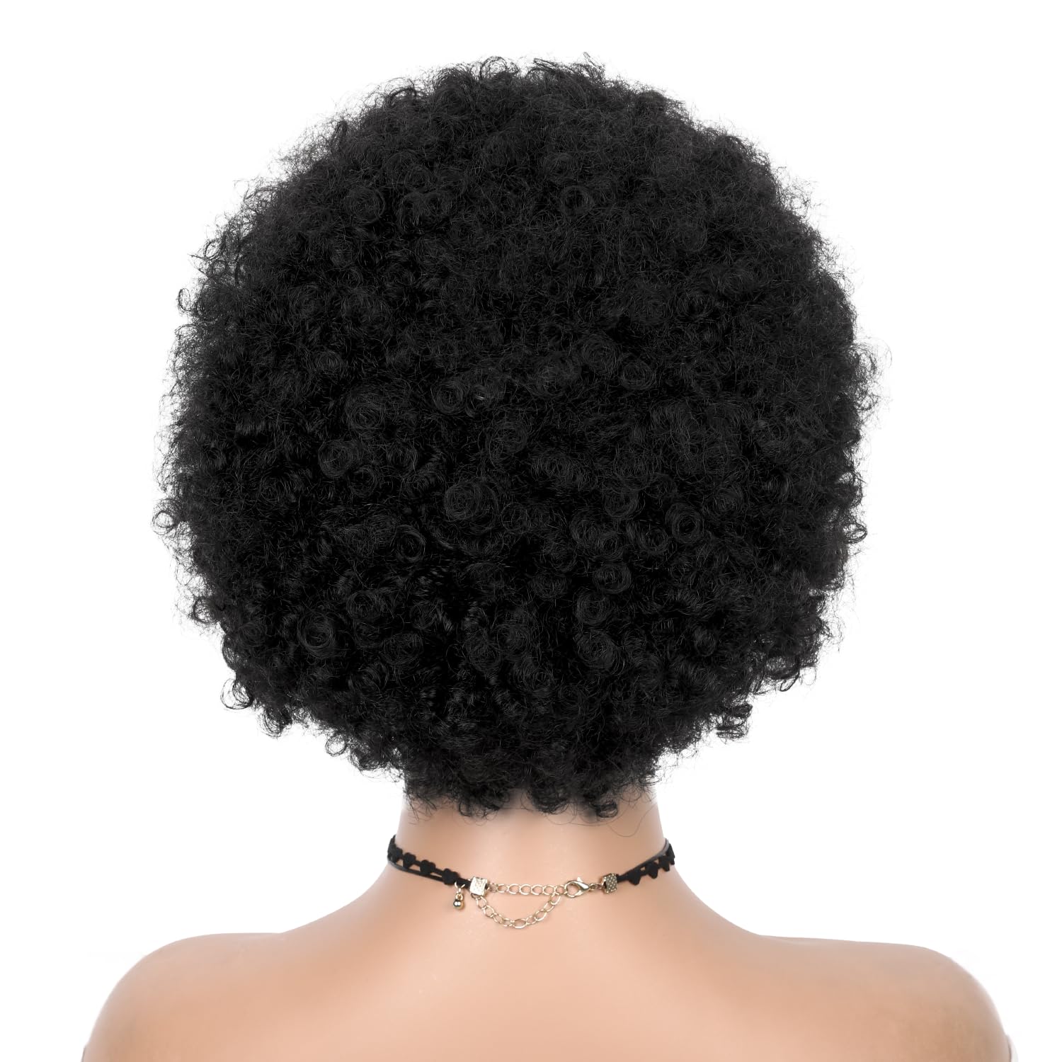 WIGER Short Human Hair Afro Kinky Curly Wigs for Black Women Pixie Cut Curly Wigs Black No Lace Curly Afro Hair African American