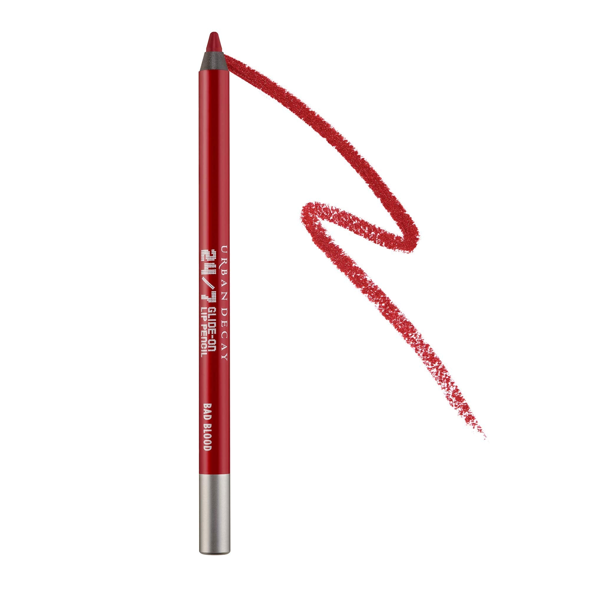 Urban Decay 24/7 Glide-On Waterproof Lip Pencil (Bad Blood - Deep Red), Smudge-Proof, Longwearing Lip Liner, Smooth & Creamy Col