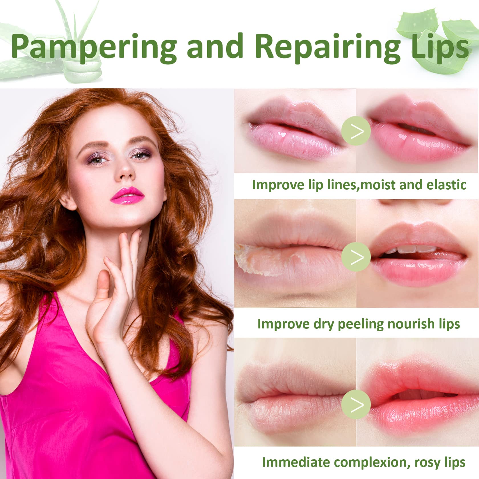 4 Pack Aloe Vera Lipstick,Long Wear Nourishing Lip Stick,Waterproof Moisturizing Color Changing Lip Balm Lipstick,Lip Gloss,Magi