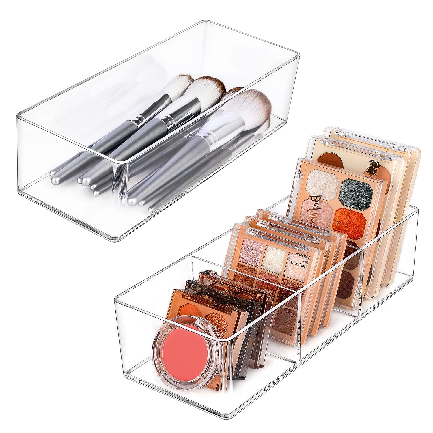 Jesslab Acrylic Organizer, 2Pk Cube Sections Makeup Organizer For Drawer, Makeup Organizer For Vanity, Countertop, Bathroom, Kit