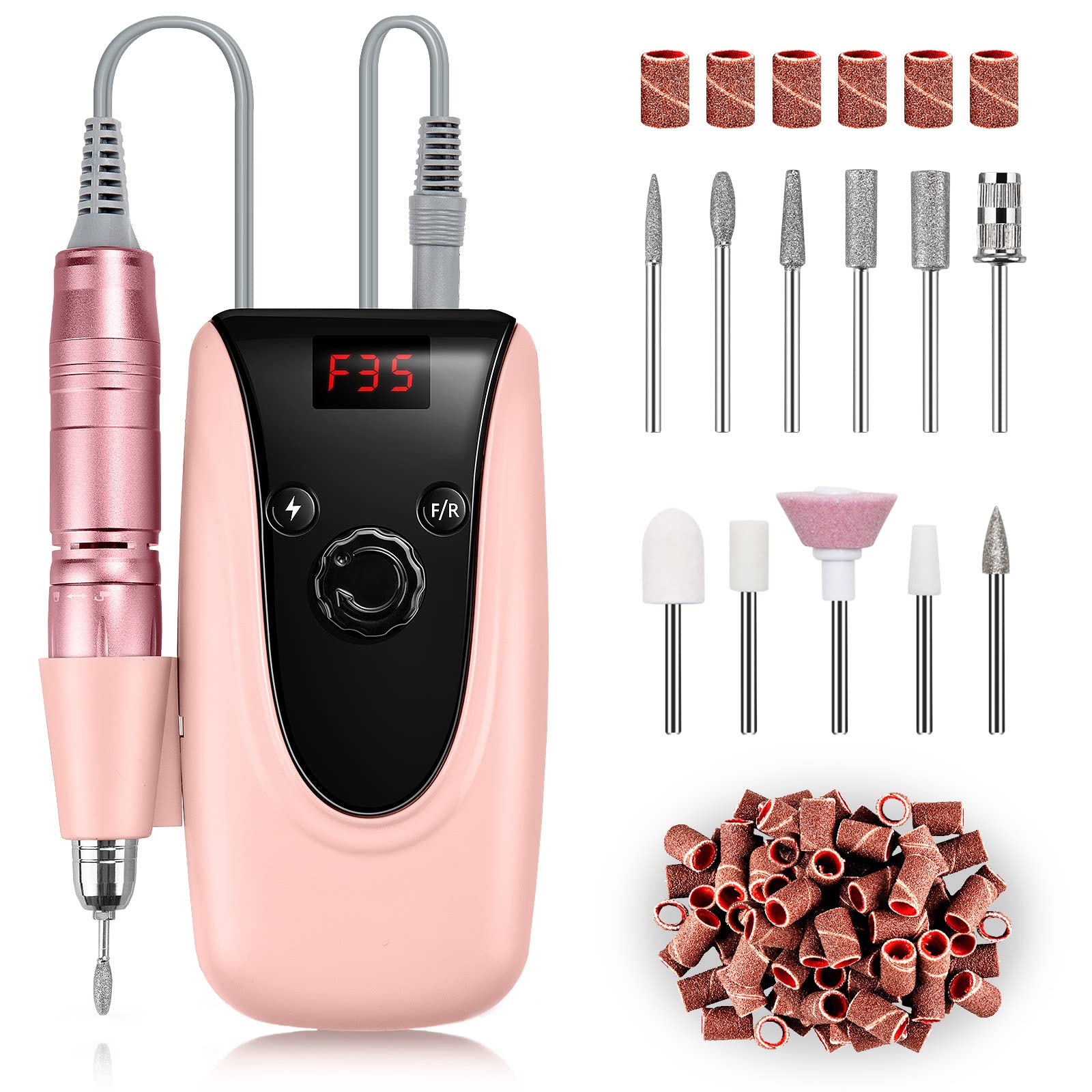 Rechargeable Professional Nail Drill Machine - Madenia 35000 Rpm Portable Electric Nail File E File For Acrylic Gel Nails, Manic