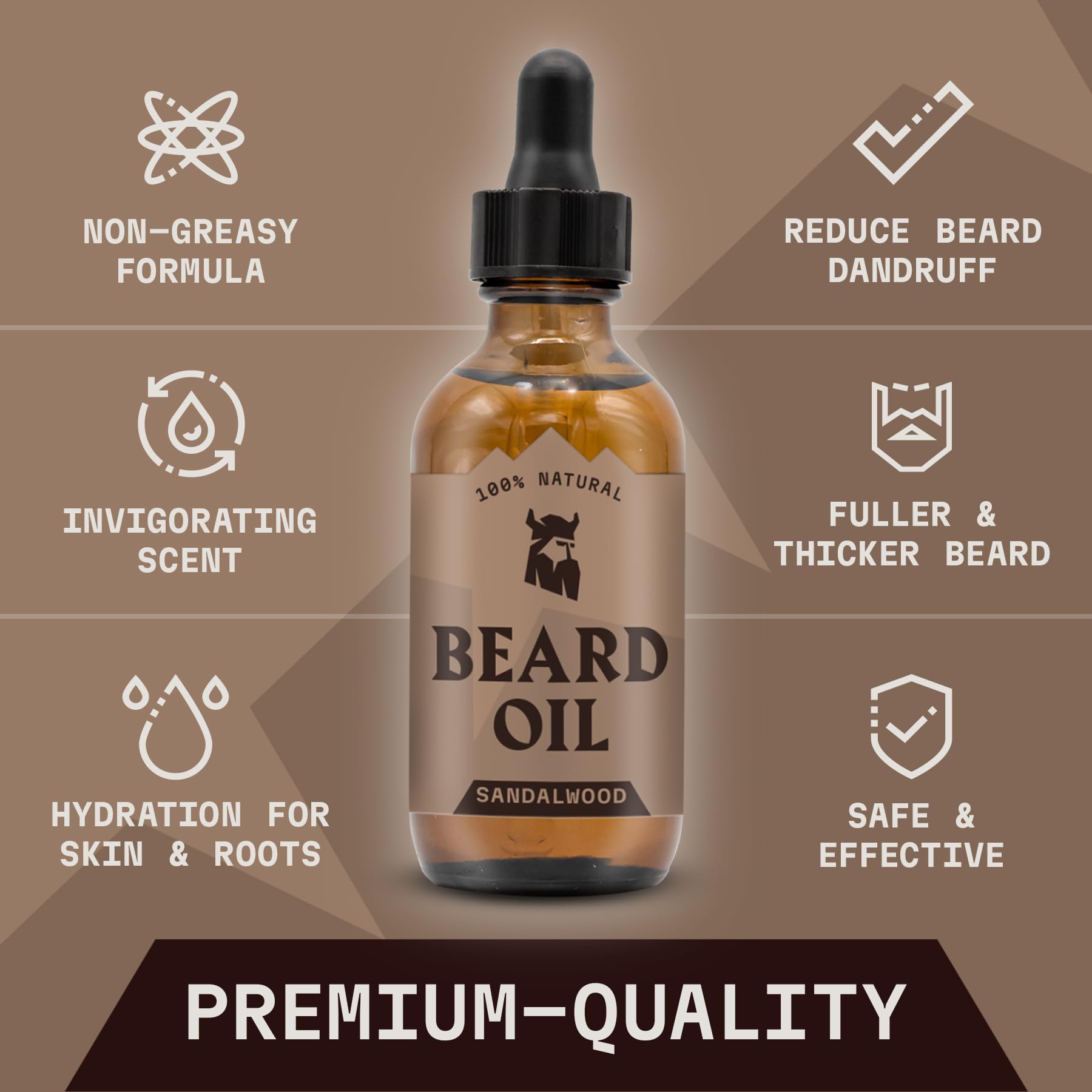 Striking Viking Scented Beard Oil Conditioner For Men - Natural Organic Formula With Tea Tree, Argan And Jojoba Oils - Softens,