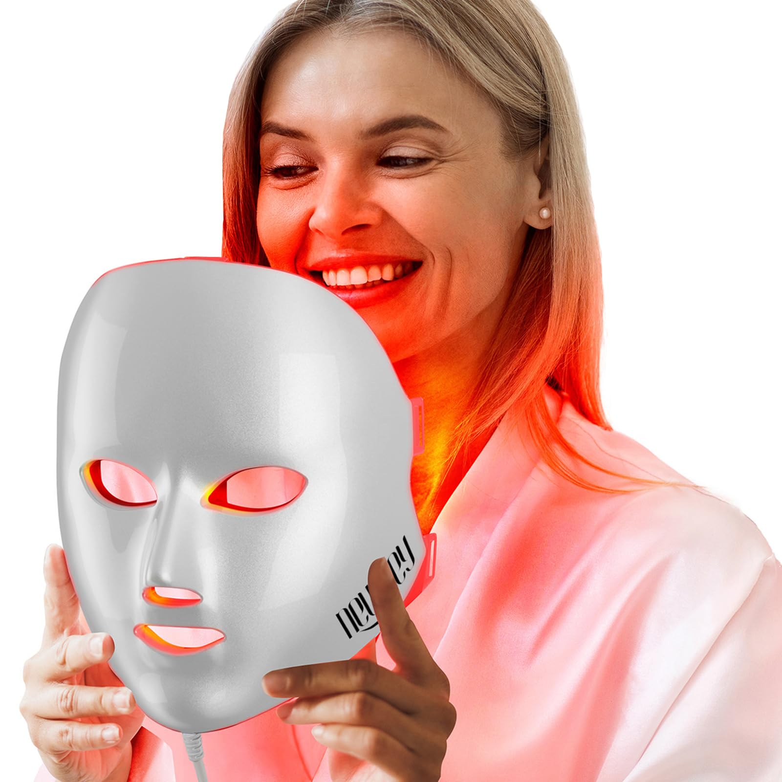 NEWKEY Red Light Therapy Mask for Face,7 Colors LED Face Mask Light Therapy, At-Home Photon Skin Care Beauty Mask for Anti Wrink