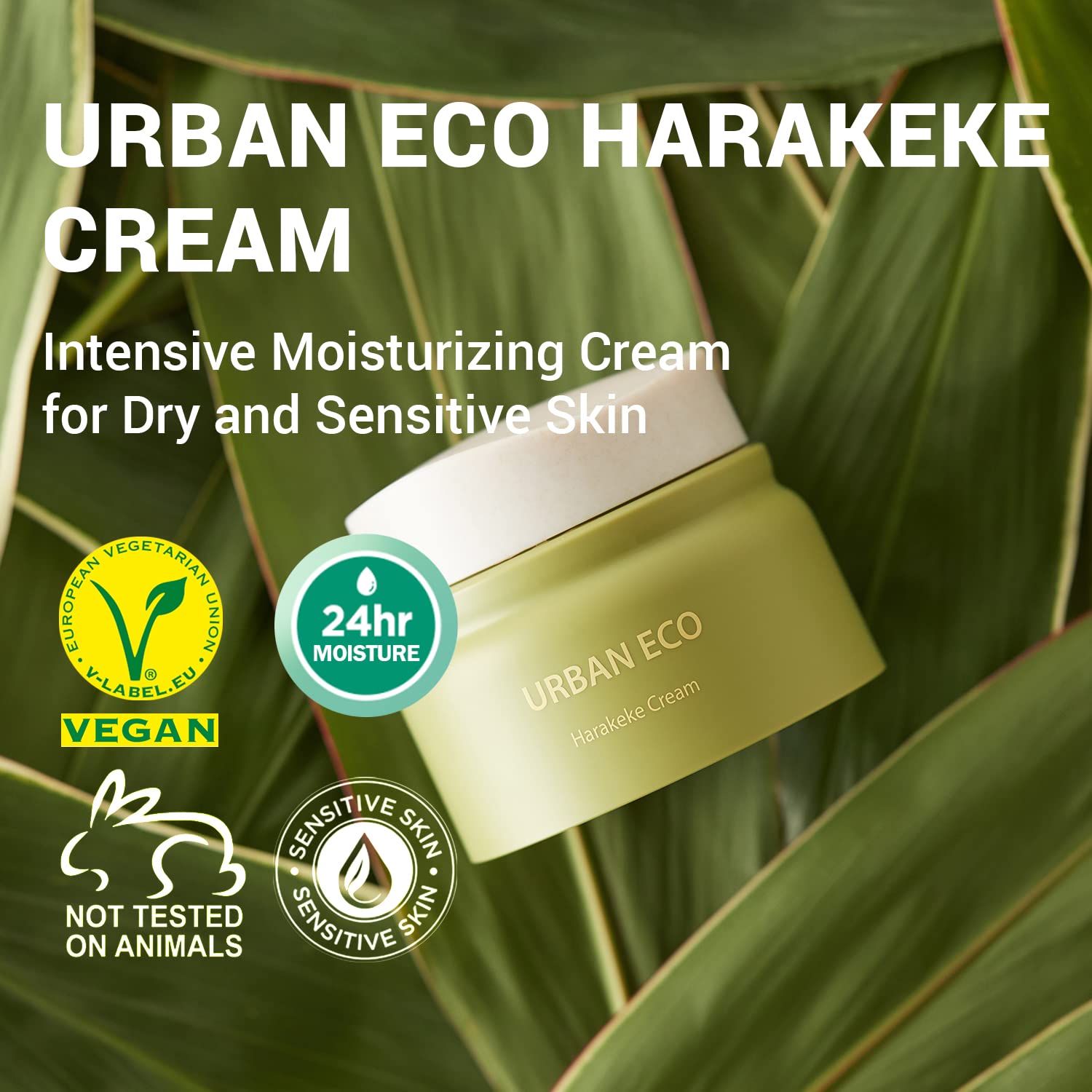 THESAEM Urban Eco Harakeke Cream 1.69oz. - Vegan Face Moisturizer with Harakeke Extracts and Hyaluronic Acid - Soft Melting Text