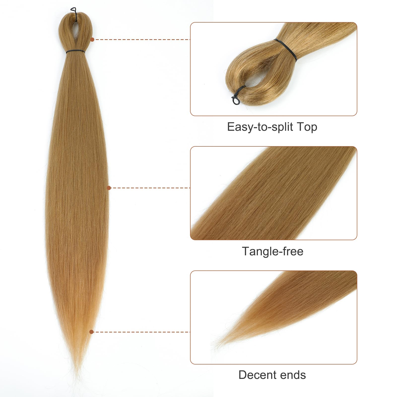 Difunee Pre-Stretched Braiding Hair - 16 Inch 8 Packs Blonde Short Braiding Hair For Twist Or Box Braids, Yaki Texture Hot Water