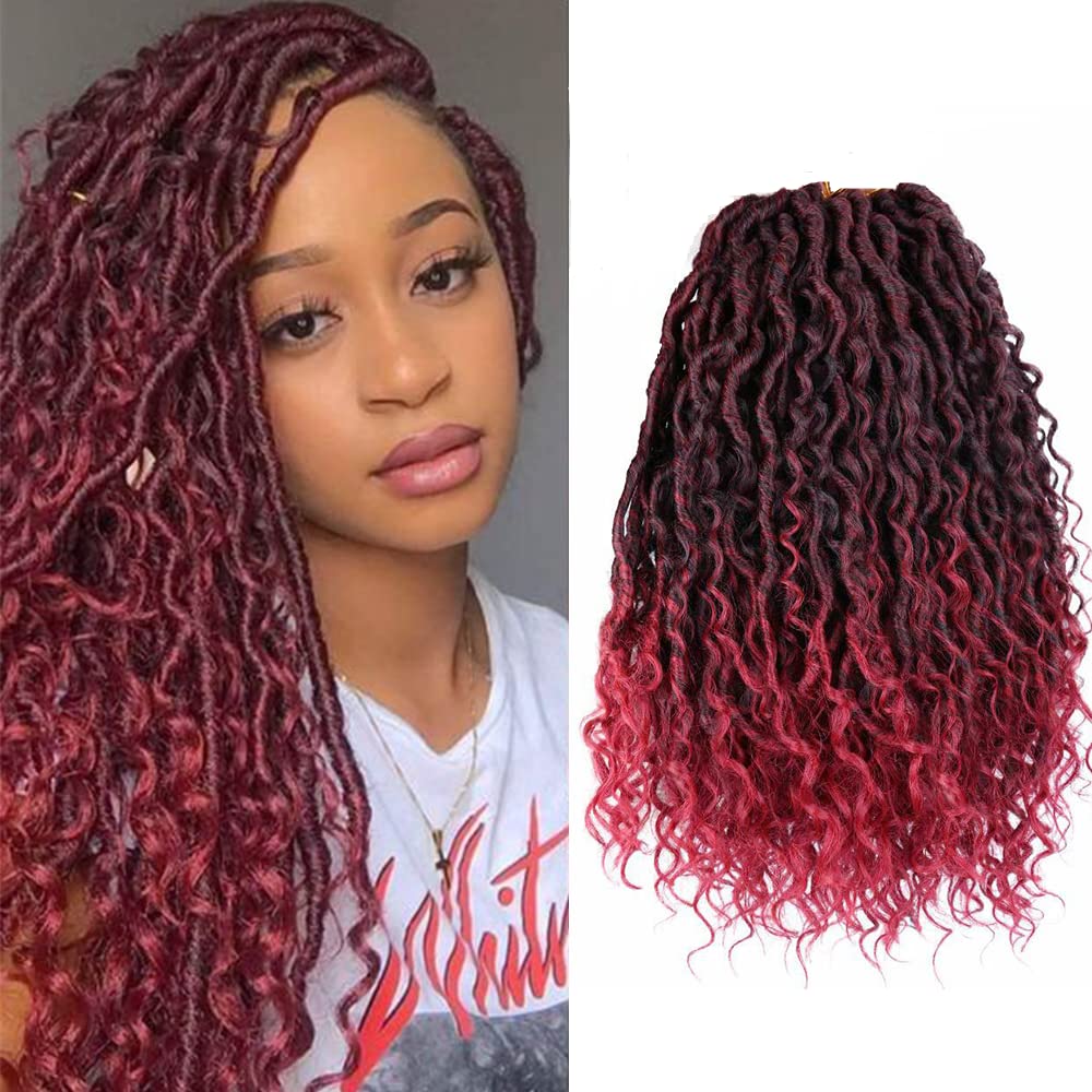6 Packs Curly Faux Locs Crochet Hair Bohemian Locs Crochet Hair 14 Inch New Goddess Locs Crochet Hair Boho Hippie Locs Synthetic