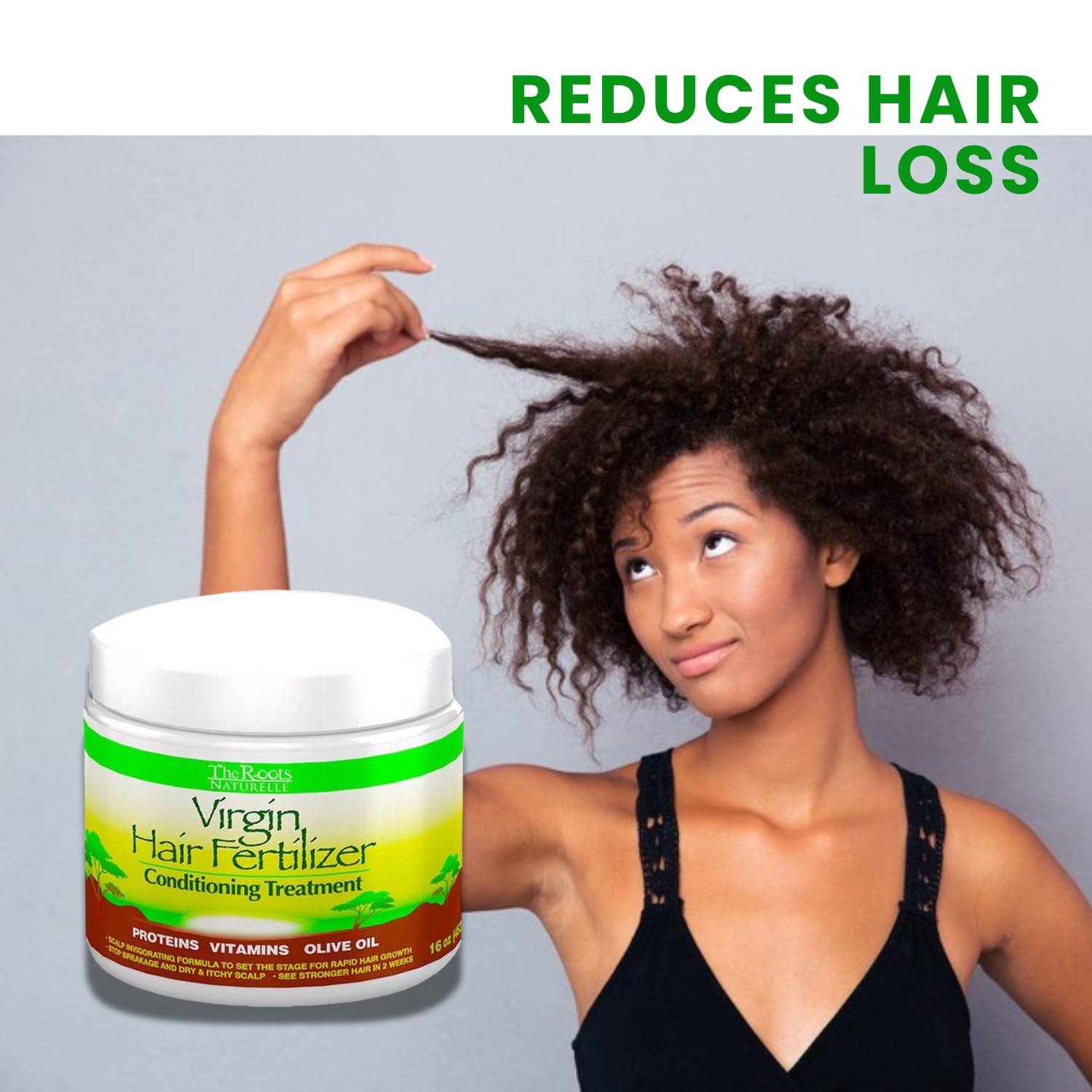 The Roots Naturelle Virgin Hair Fertilizer Conditioning Treatment. Helps Strengthen Hair, Promote Rapid Hair Growth and Protect/