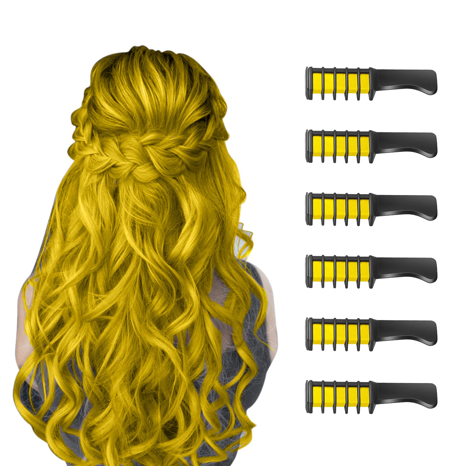 MSDADA New Hair Chalk Comb Temporary Hair Color Dye for Girls Kids with Light Color Hair, Washable Hair Chalk for Girls Age 4 5 