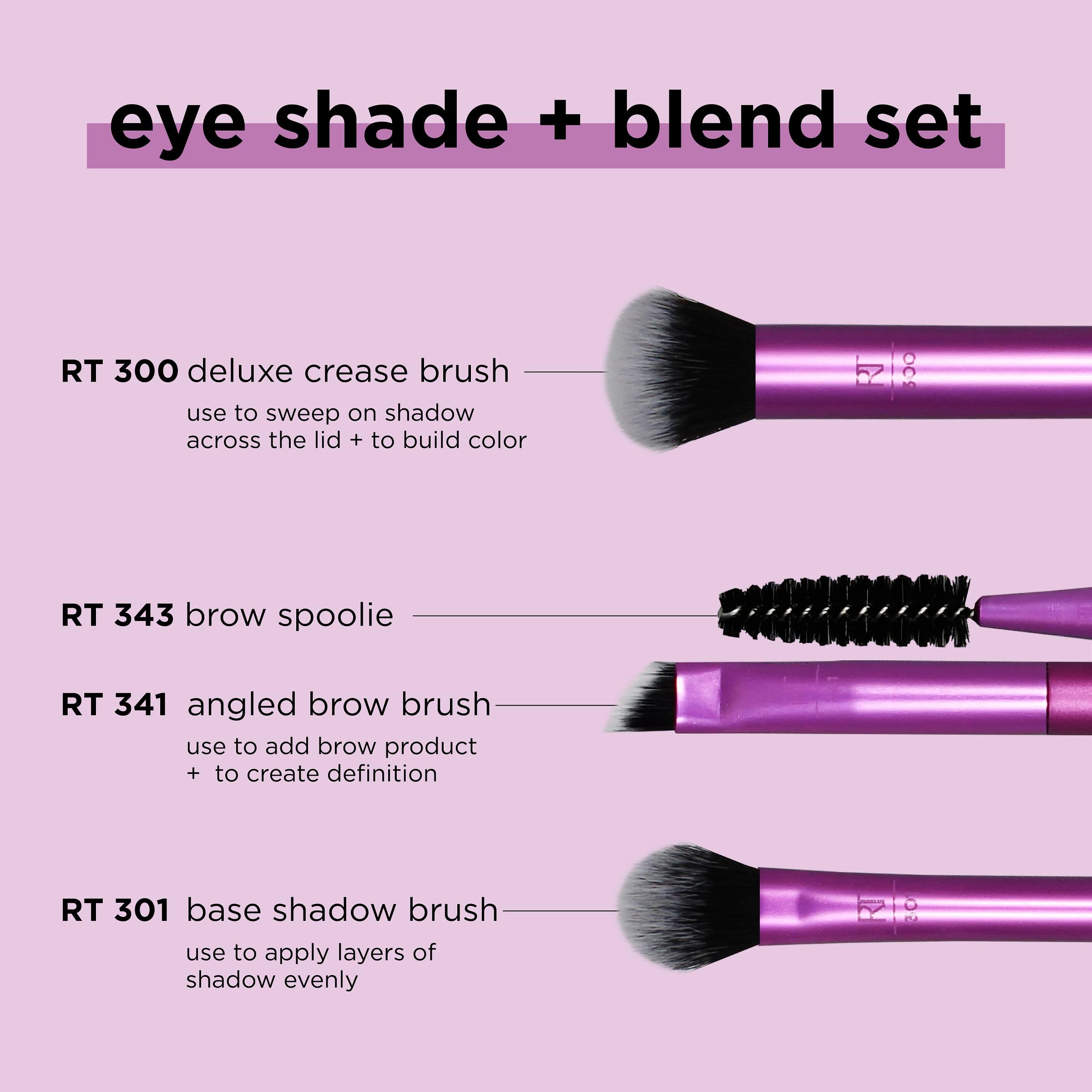 Real Techniques Eye Shade & Blend Makeup Brush Trio, For Eyeshadow & Liner, Makeup Tools for Shaping & Grooming Brows, Defined M