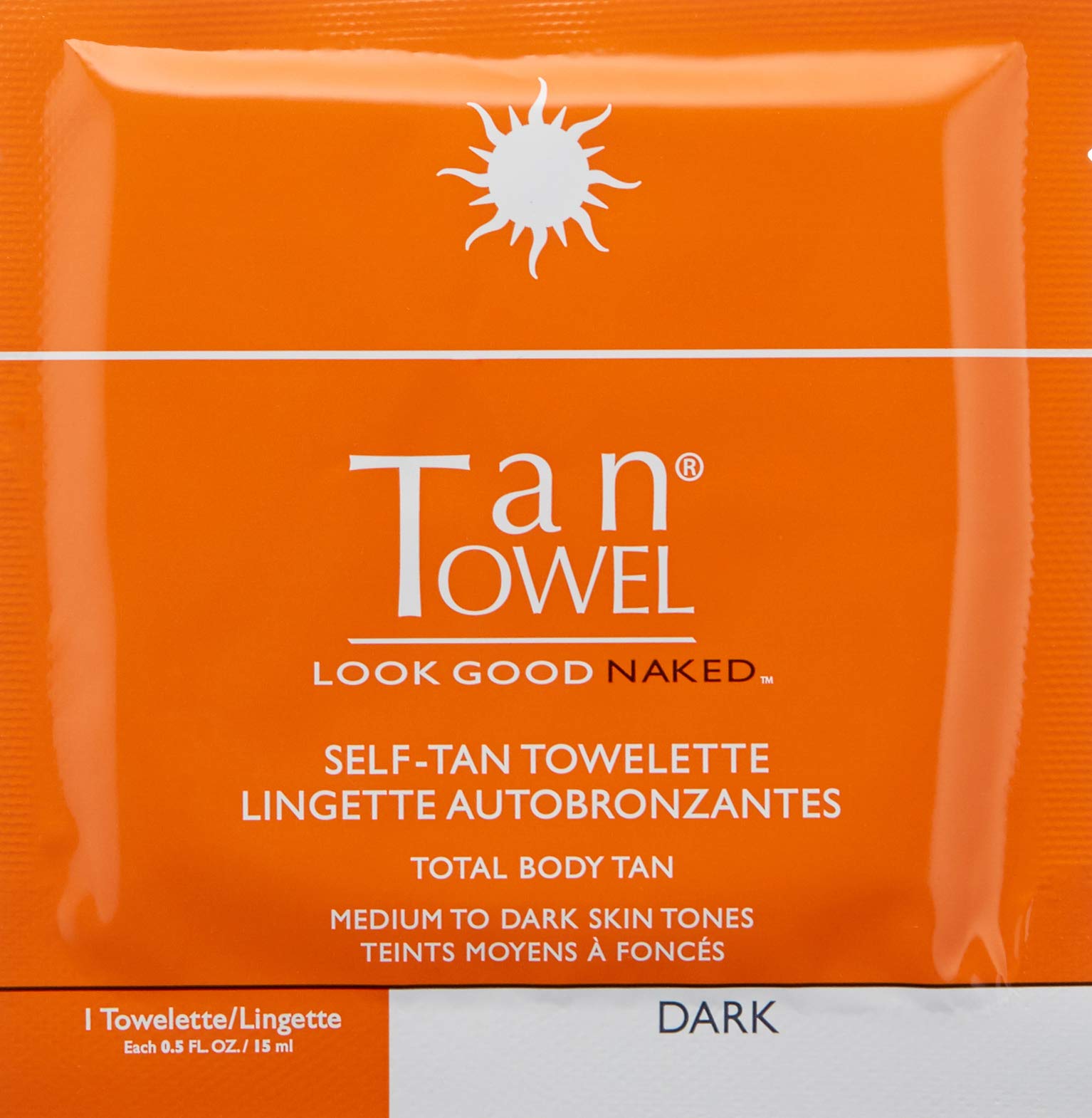Tantowel Full Body Tan Towelettes - 5 Pack, Dark, 0.5 Fl Oz (Pack Of 5)