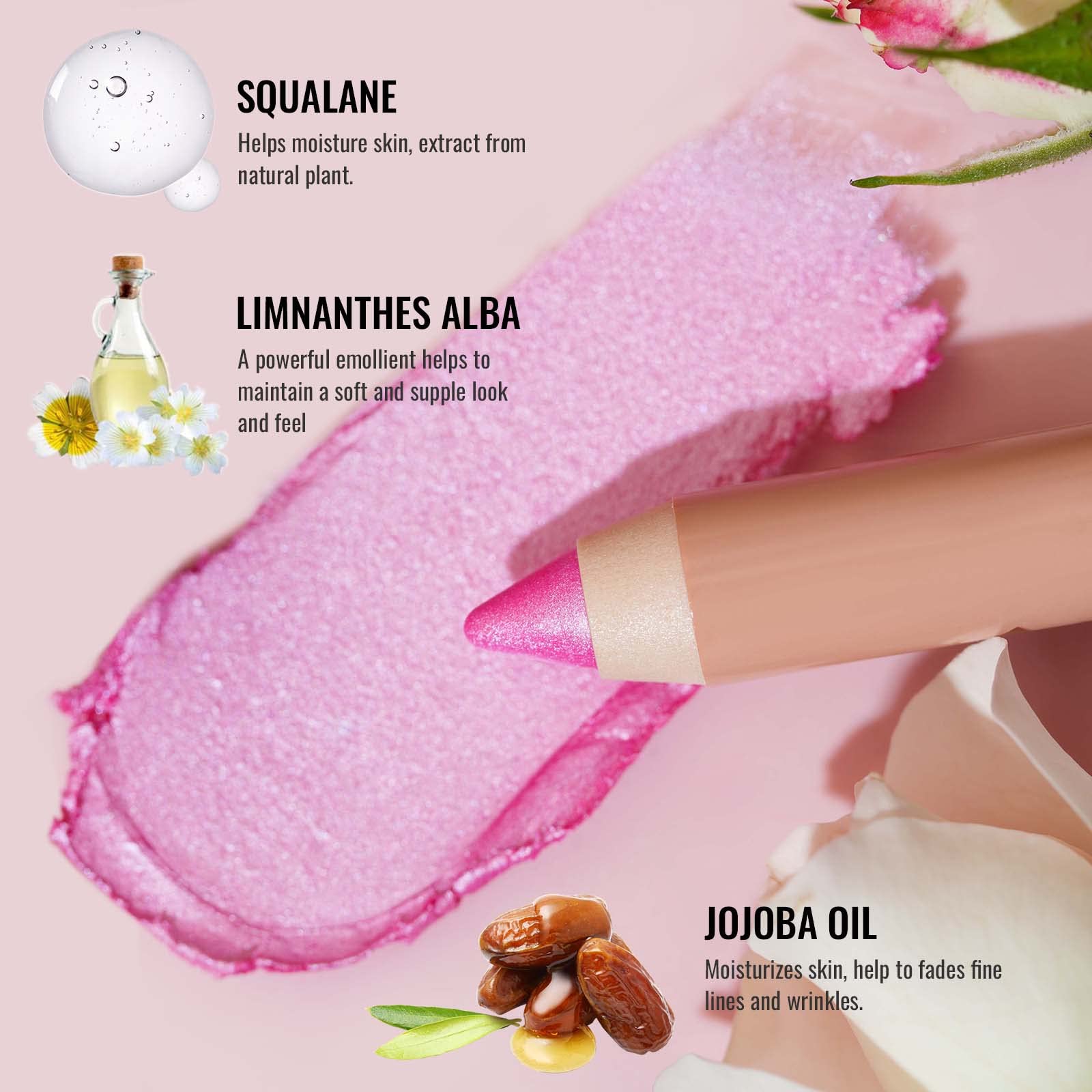 Oulac Waterproof Pink Eyeshadow Pencil For Long-Lasting Eye Looks - Easy To Apply, Blendable And Smudge-Proof, Vegan & Cruelty-F