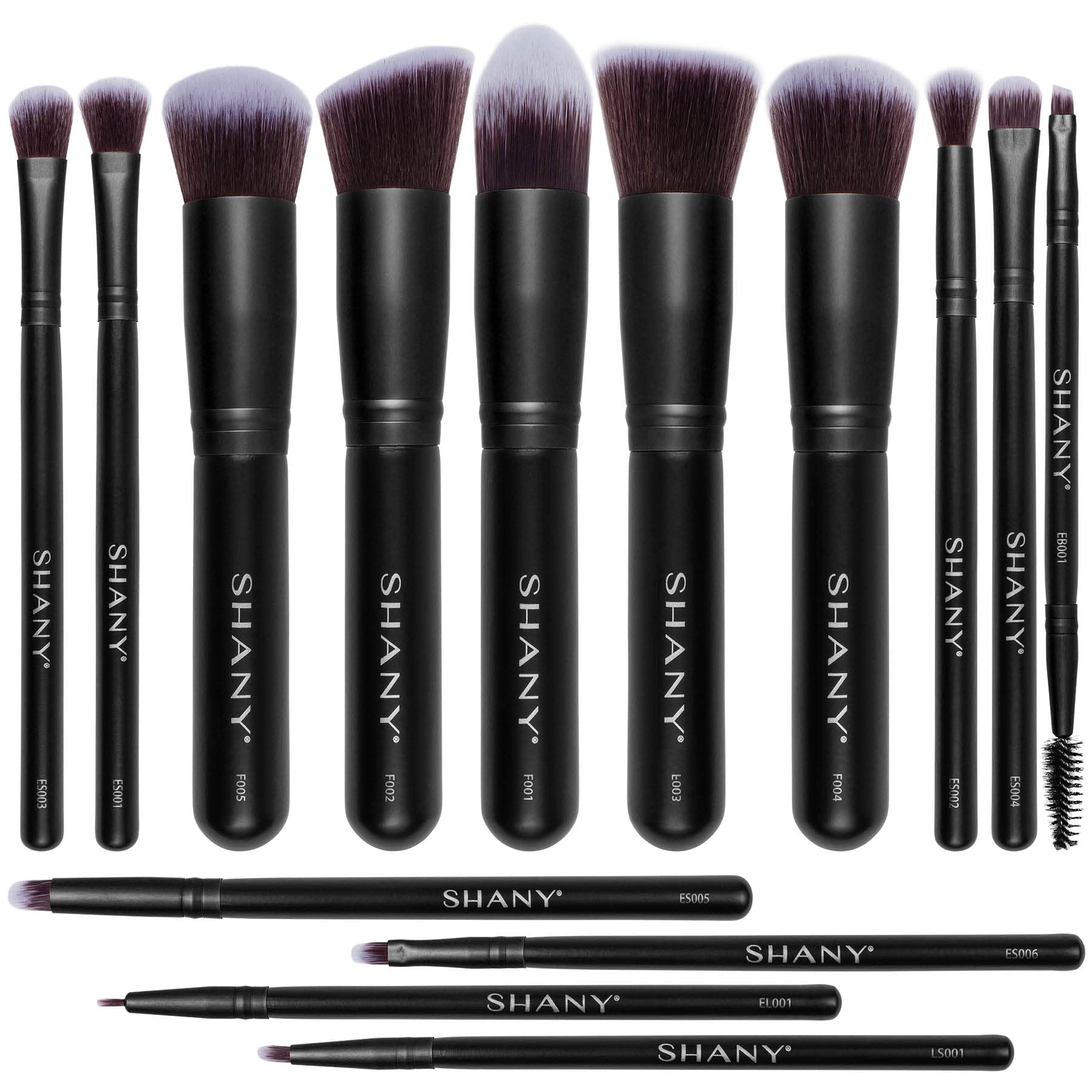 SHANY Makeup Brushes - Black Bombshell - 14-Piece Brush Set - Foundation Powder Concealers Eye Shadows Makeup brushes - Complete
