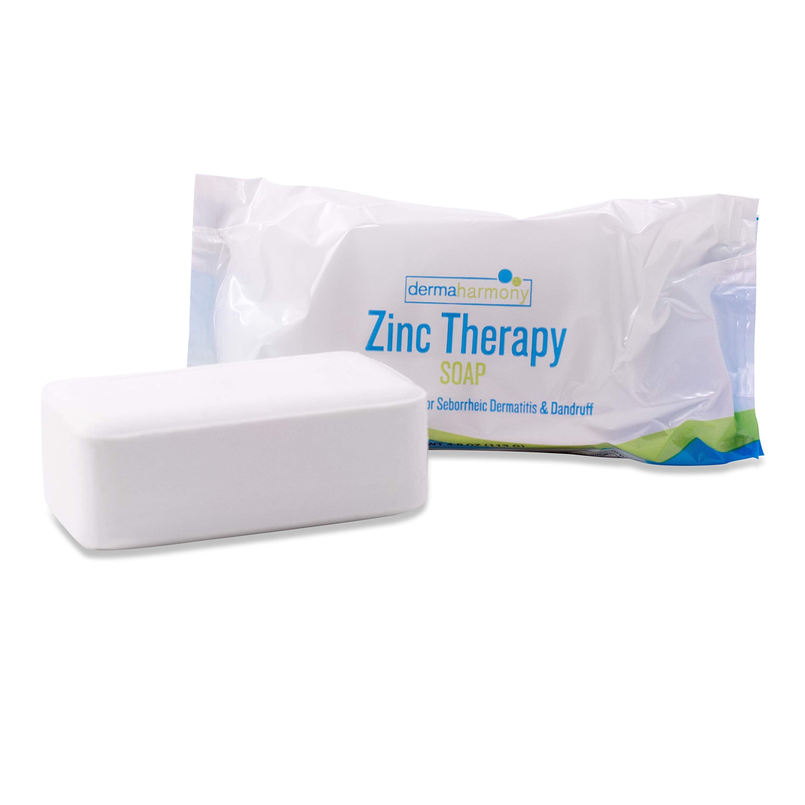 Dermaharmony Set of 5 2% Pyrithione Zinc (ZnP) Bar Soap 4 oz - Crafted for Those with Skin Conditions - Seborrheic Dermatitis, D