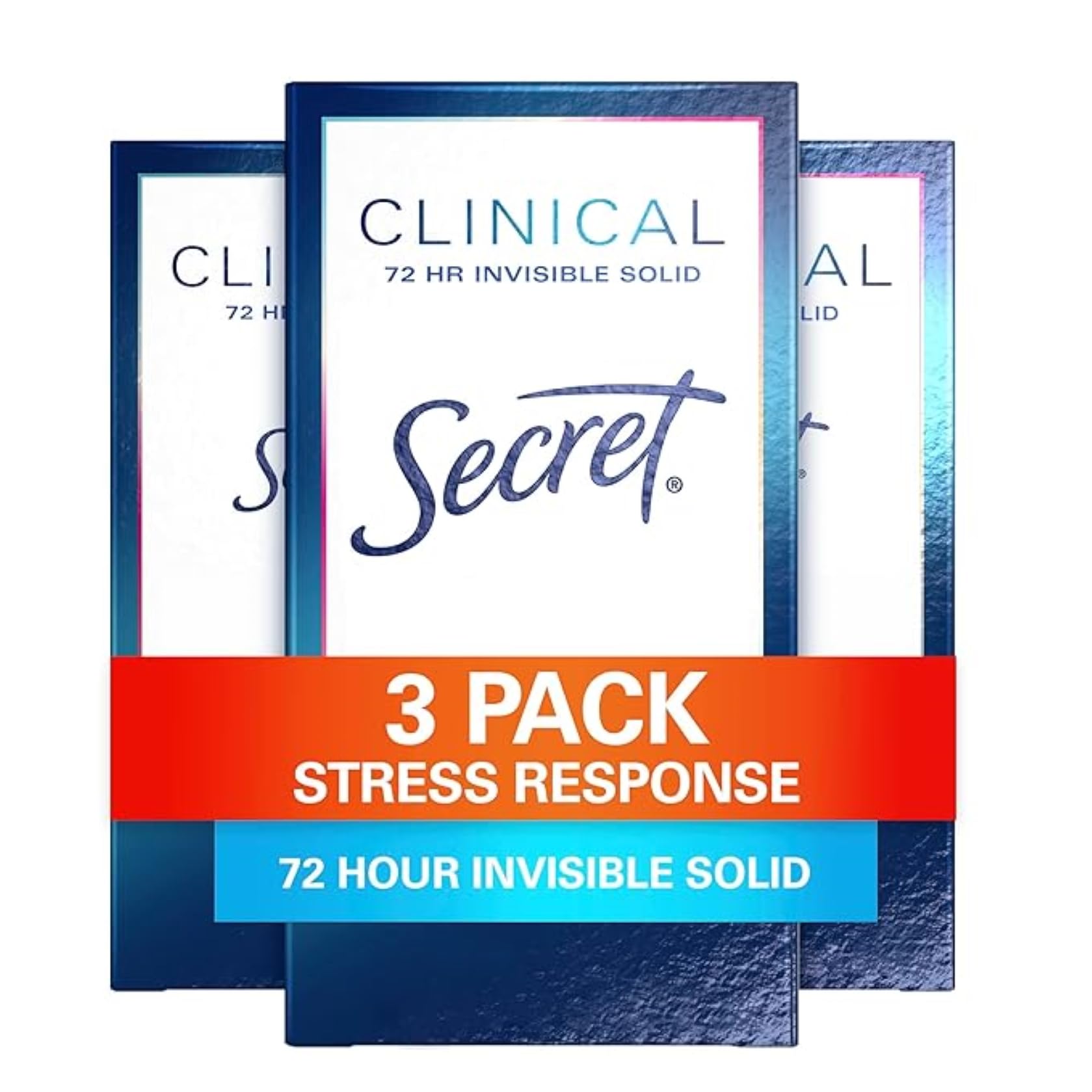 Secret Clinical Strength Antiperspirant Deodorant for Women, Stress Response, 3X Stress Protection, 72hr Sweat & Odor Protection