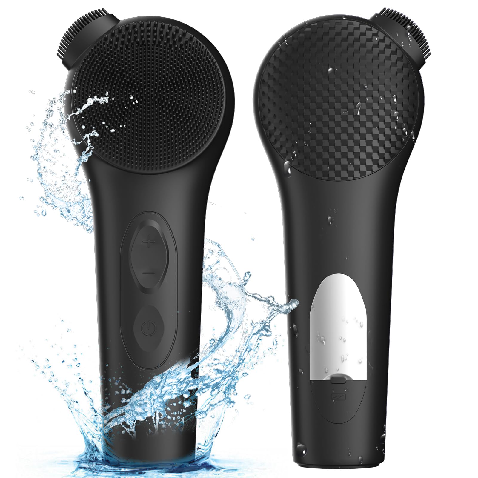 Adinc Silicone Face Scrubber, Waterproof Rechargeable Facial Cleansing Brush, 5 Cleansing Modes With Nose Brush For Men & Women