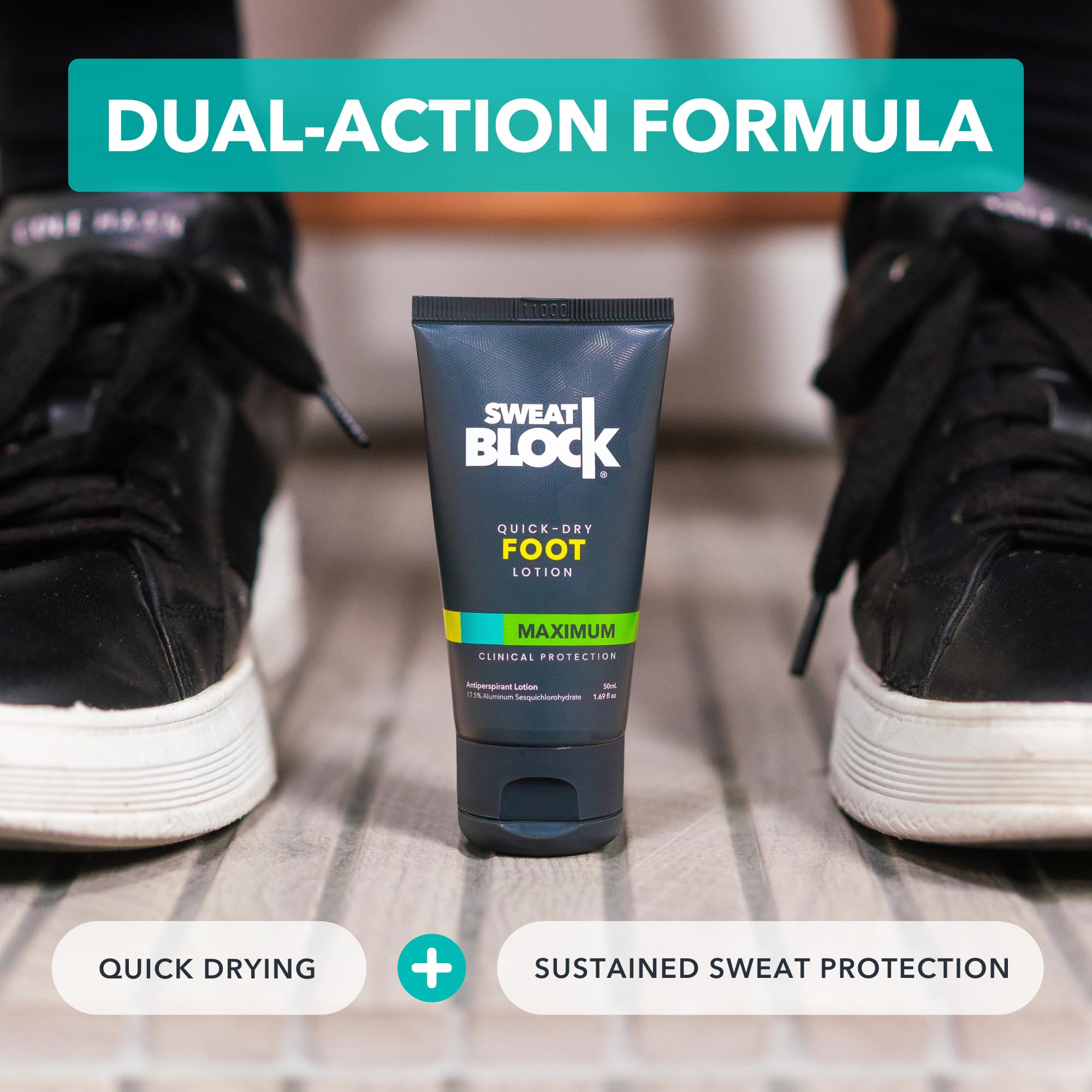 Sweatblock Antiperspirant Foot Lotion For Men & Women - Quick-Dry Hyperhidrosis Aid To Stop Excessive Sweating - Reduce Foot Odo