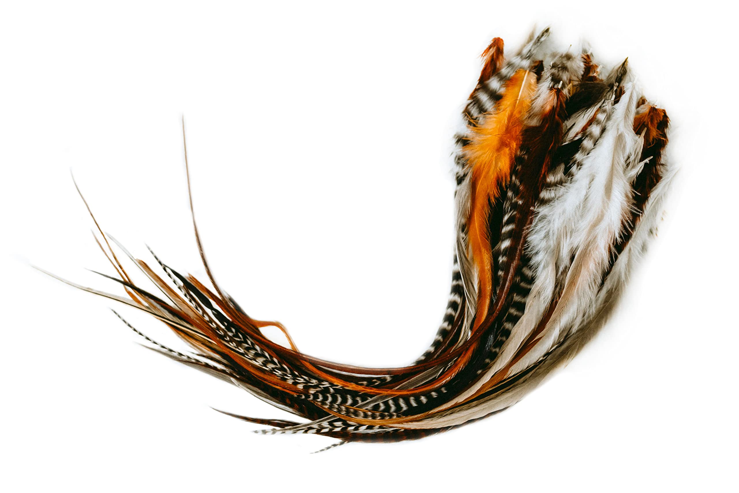 15 Natural Fluffy Color Hair Feathers - 7   - 12    Long - Natural Fluffy Hair Extension, Feather Hair Extension DIY Kit - Eye-C