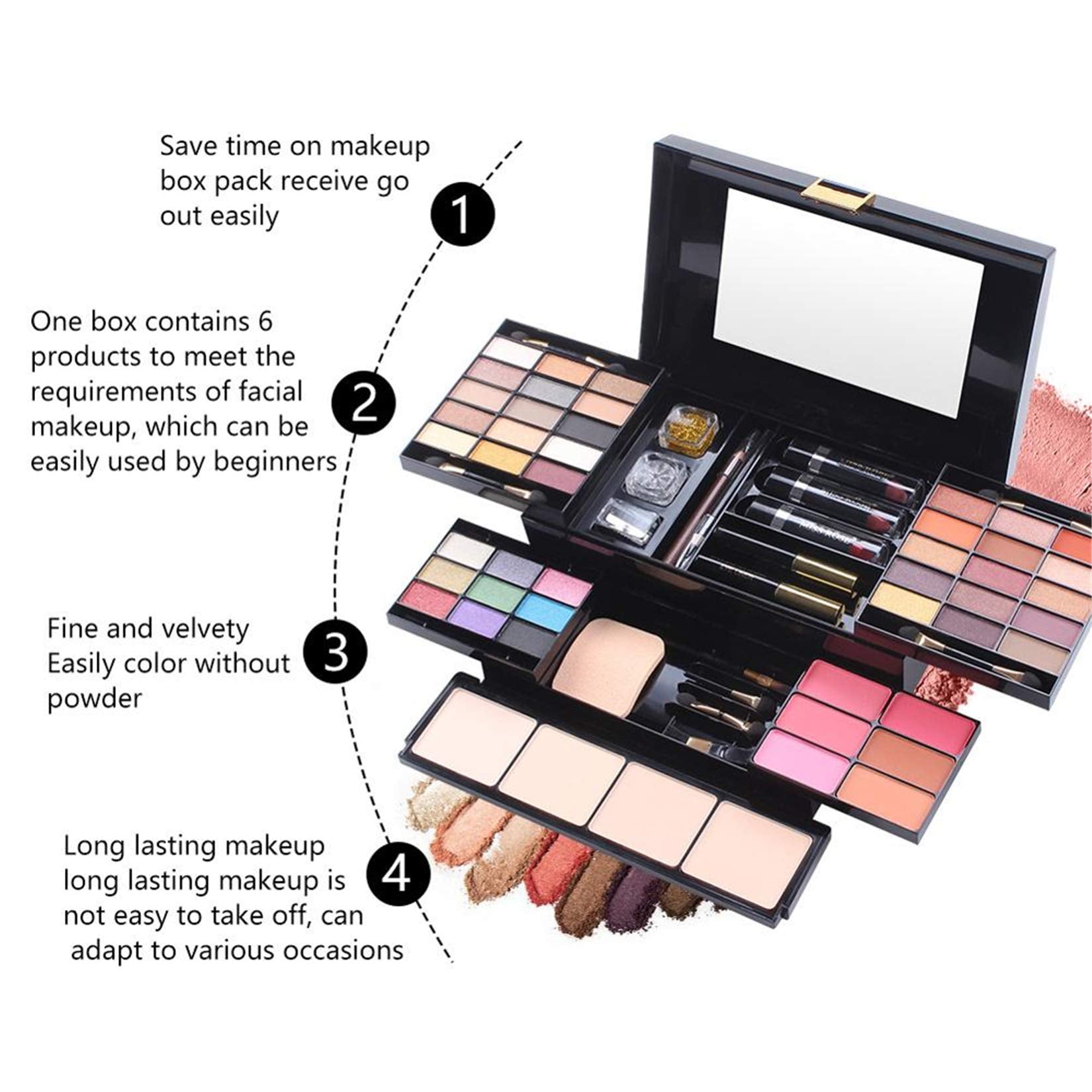 Fantasyday 54 Colors All In One Makeup Gift Set Holiday Birthday Beauty Cosmetic Essential Starter Bundle Include 39 Eyeshadow P