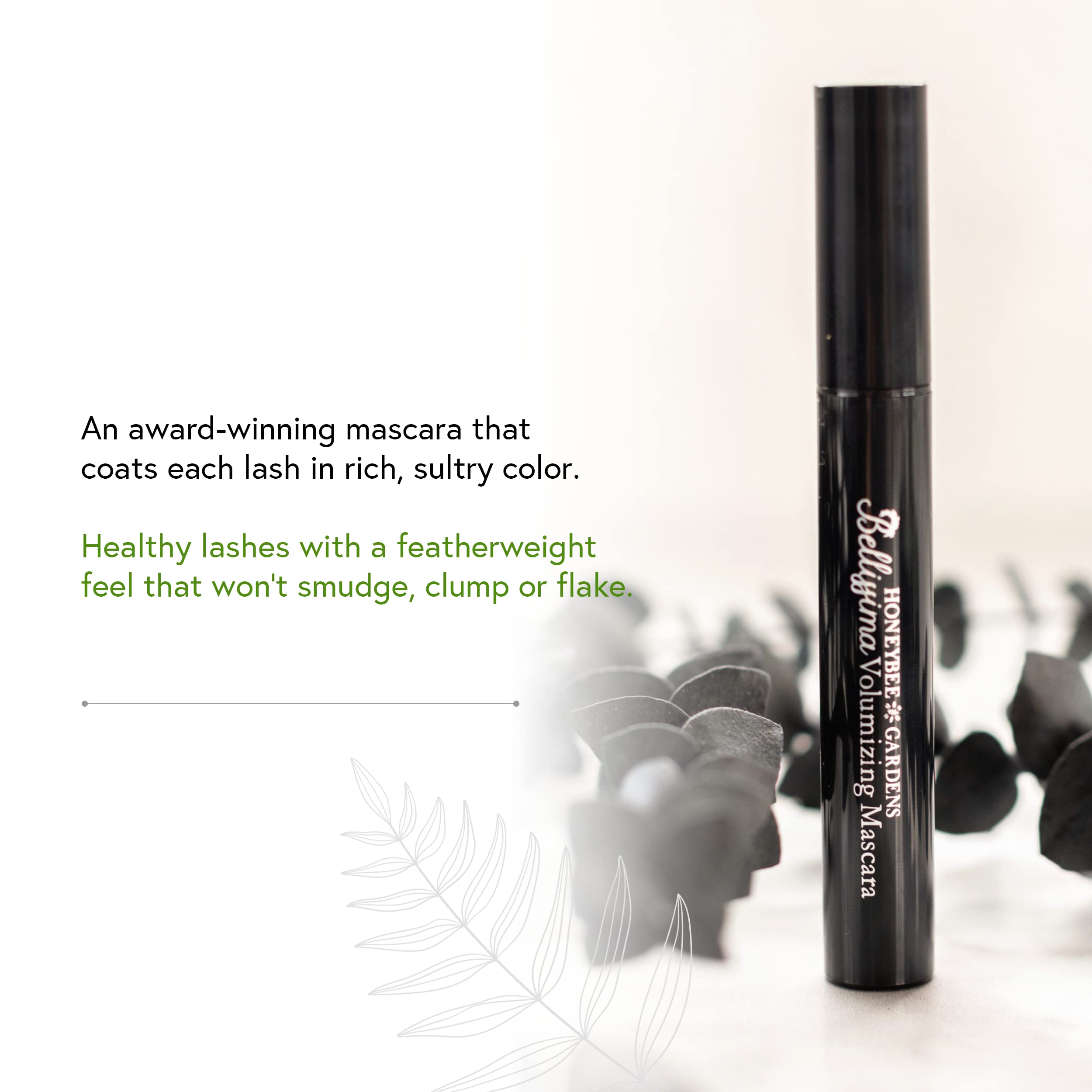 Honeybee Gardens Bellissima Volumizing Mascara In Black Lace, Lightweight And Bold, Non-Smudging, Vegan, Gluten-Free, Cruelty-Fr