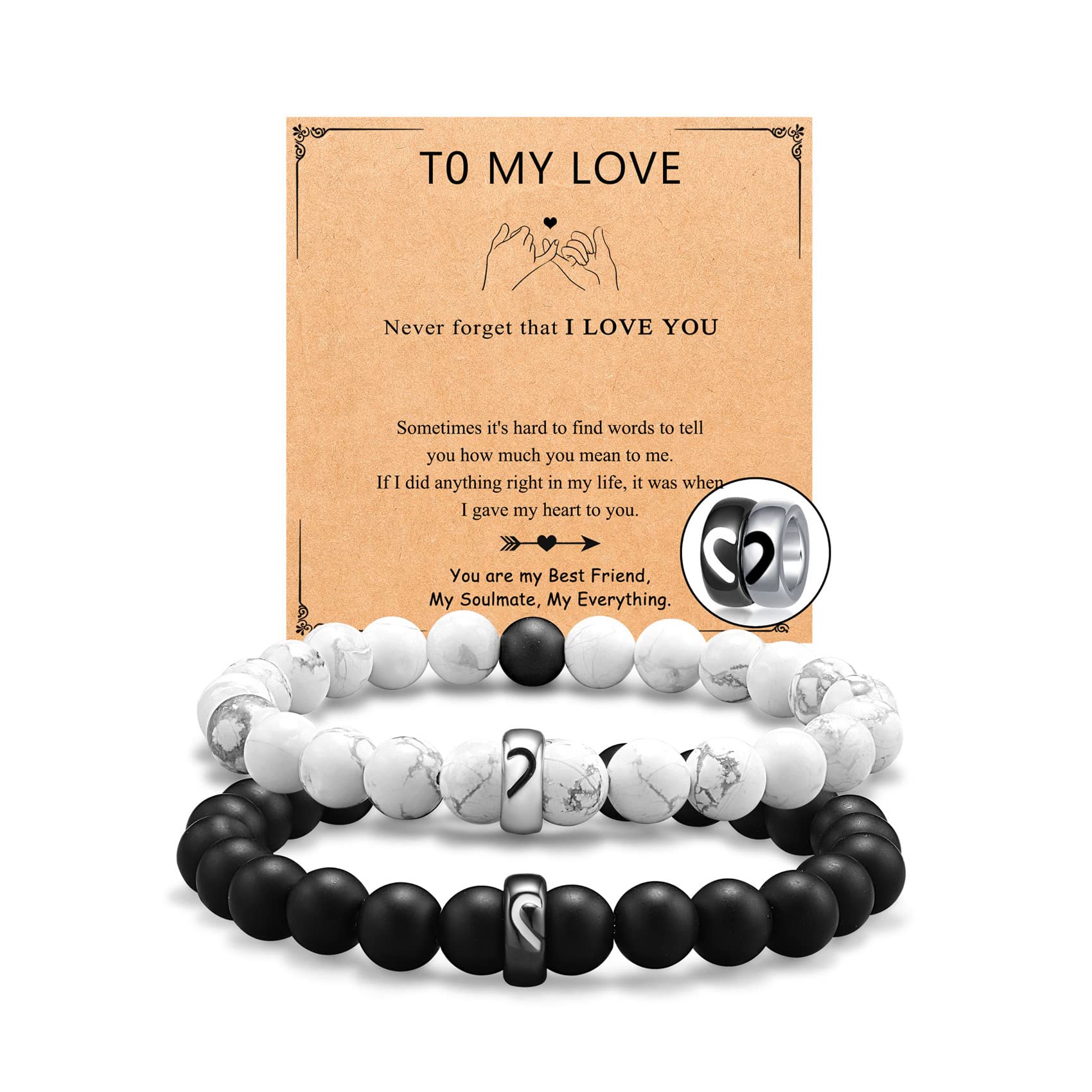 UNGENT THEM Couples Bracelets Matching Stuff Long Distance Relationship Promise His Hers Christmas I Love You Sweetest Valentine