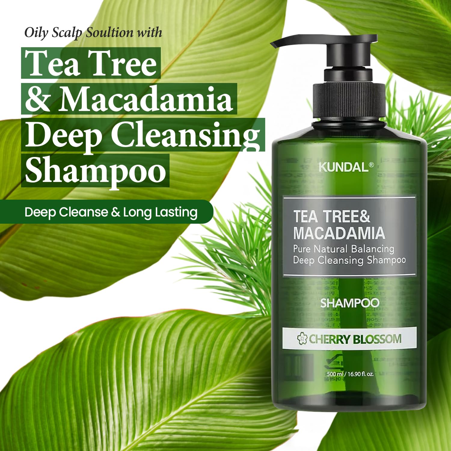 Kundal Tea Tree Deep Cleansing Hair Shampoo [White Musk] Scalp Purifying, Nature Ingredients, Tea Tree Extract, Ph Balancing And