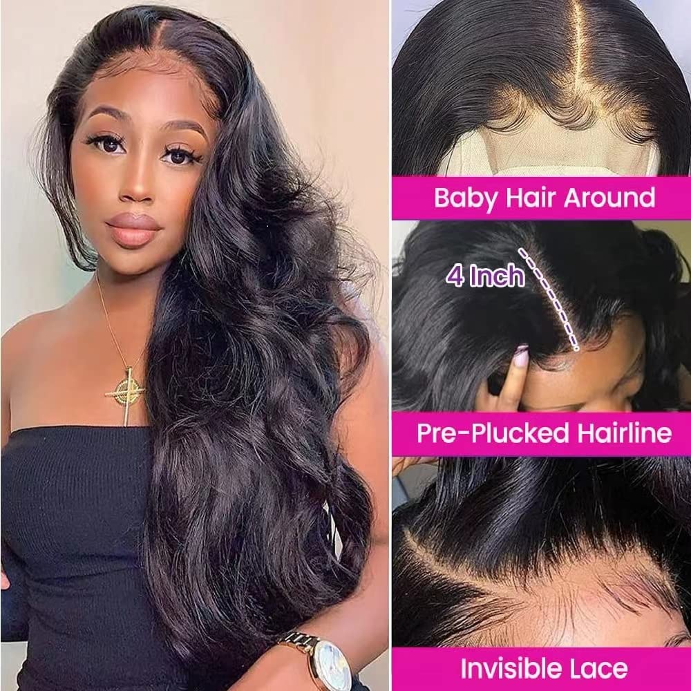 Body Wave Lace Closure Human Hair 16 Inch 4x4 HD Lace Closure 100% Brazilian Virgin Human Hair Body Wave Transparent Lace Closur