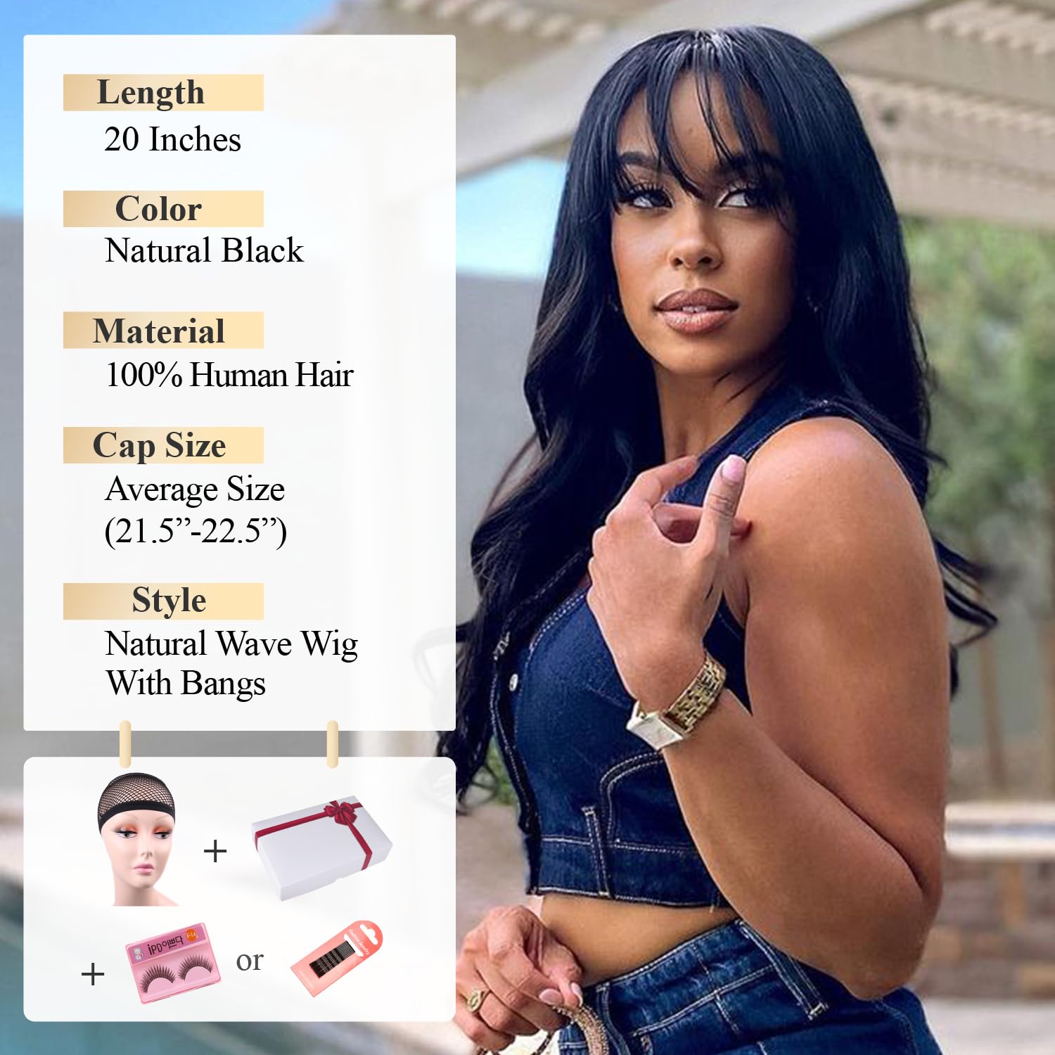 Wiger Human Hair Wavy Wigs For Black Women Natural Wave Wig With Bangs Glueless Loose Curly None Lace Front Wigs Brazilian Virgi