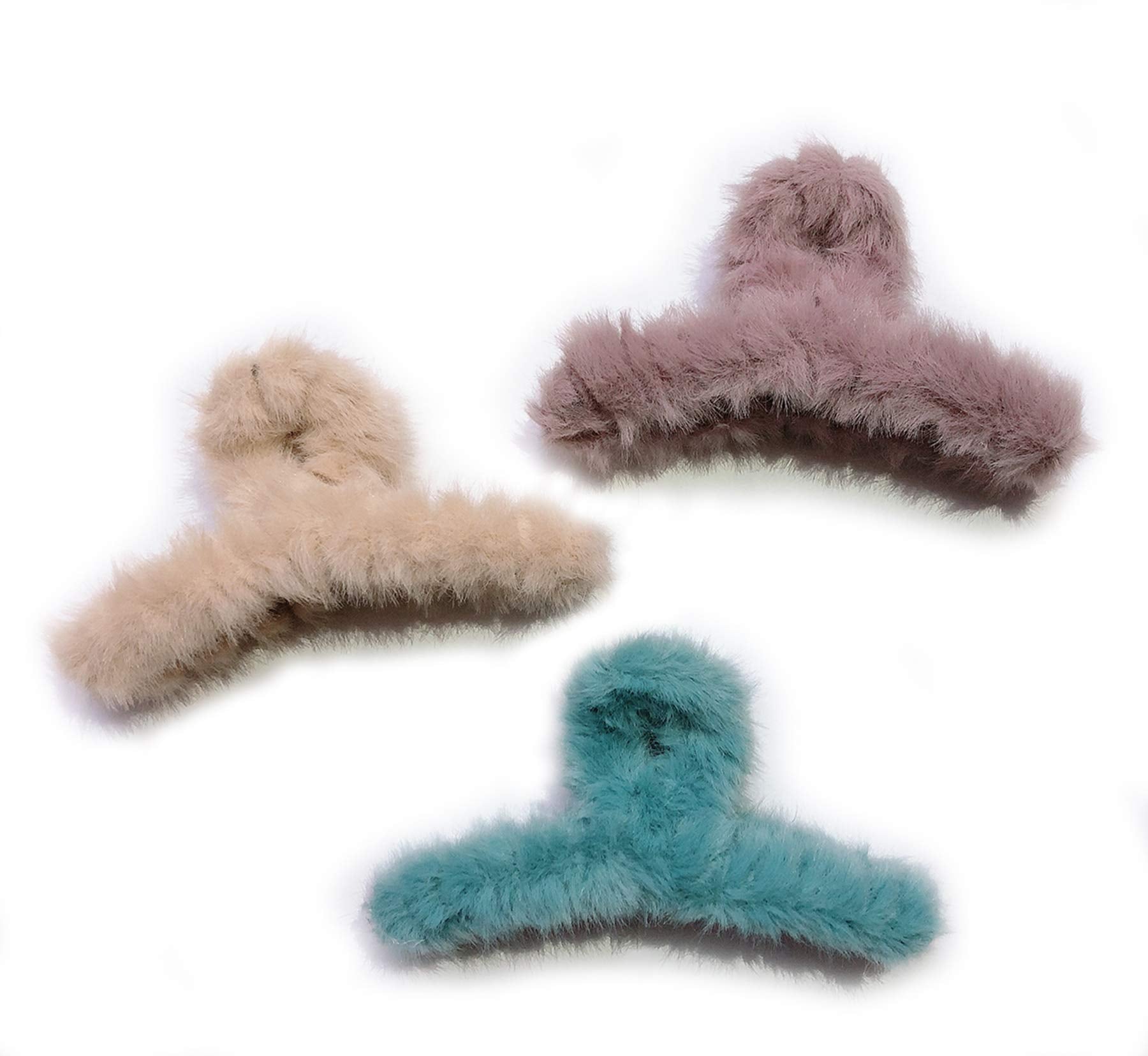 Plush Hair Claw Clips,Big Hair Clips For Thick Hair,Hair Clips For Women Hair Accessories,Large Hair Clips For Girls,Cute,Colorf