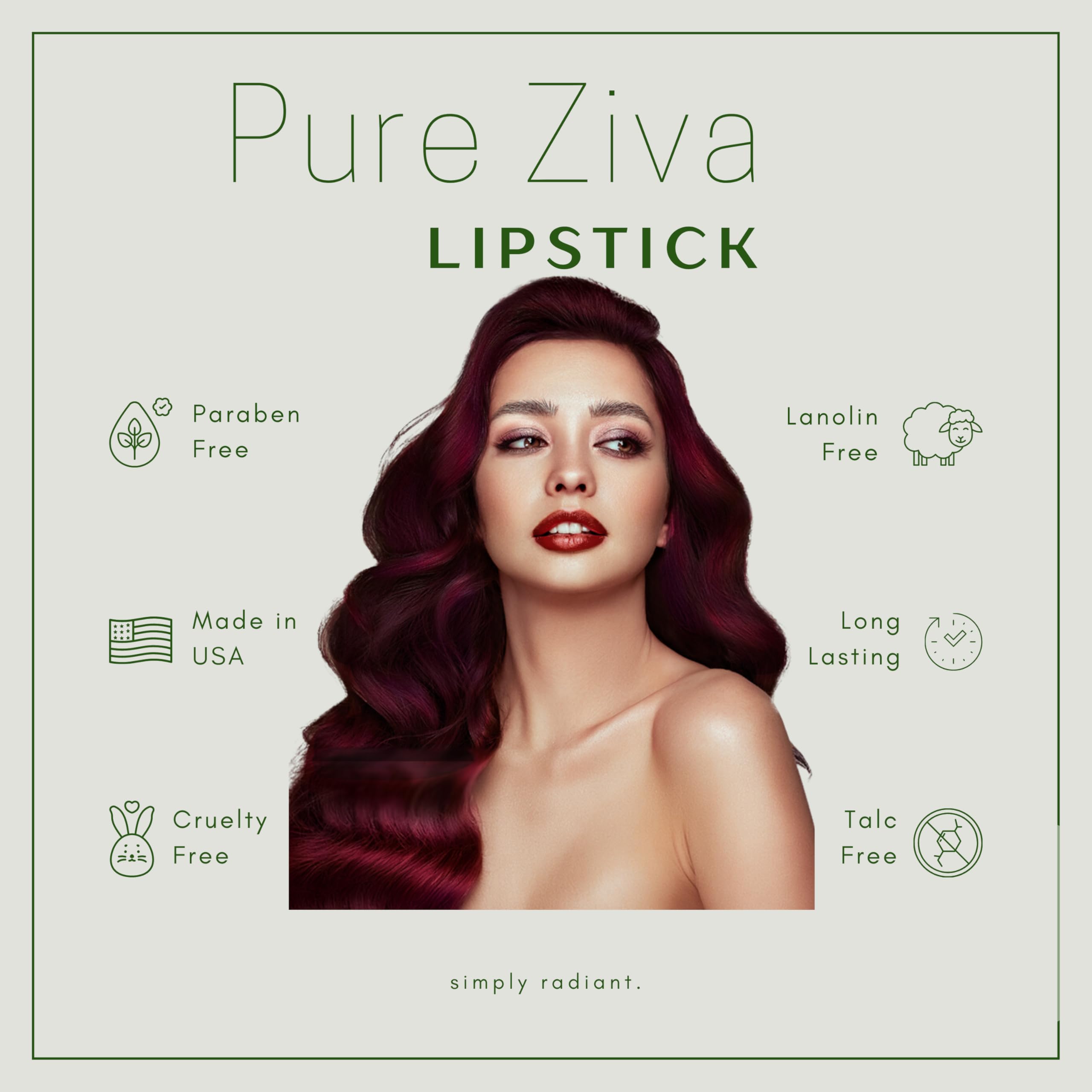 Pure Ziva Bubble Gum Pale Light Pink Lipstick Color Moisturizing Paraben Free, No Animal Testing & Cruelty Free Lip Makeup Color