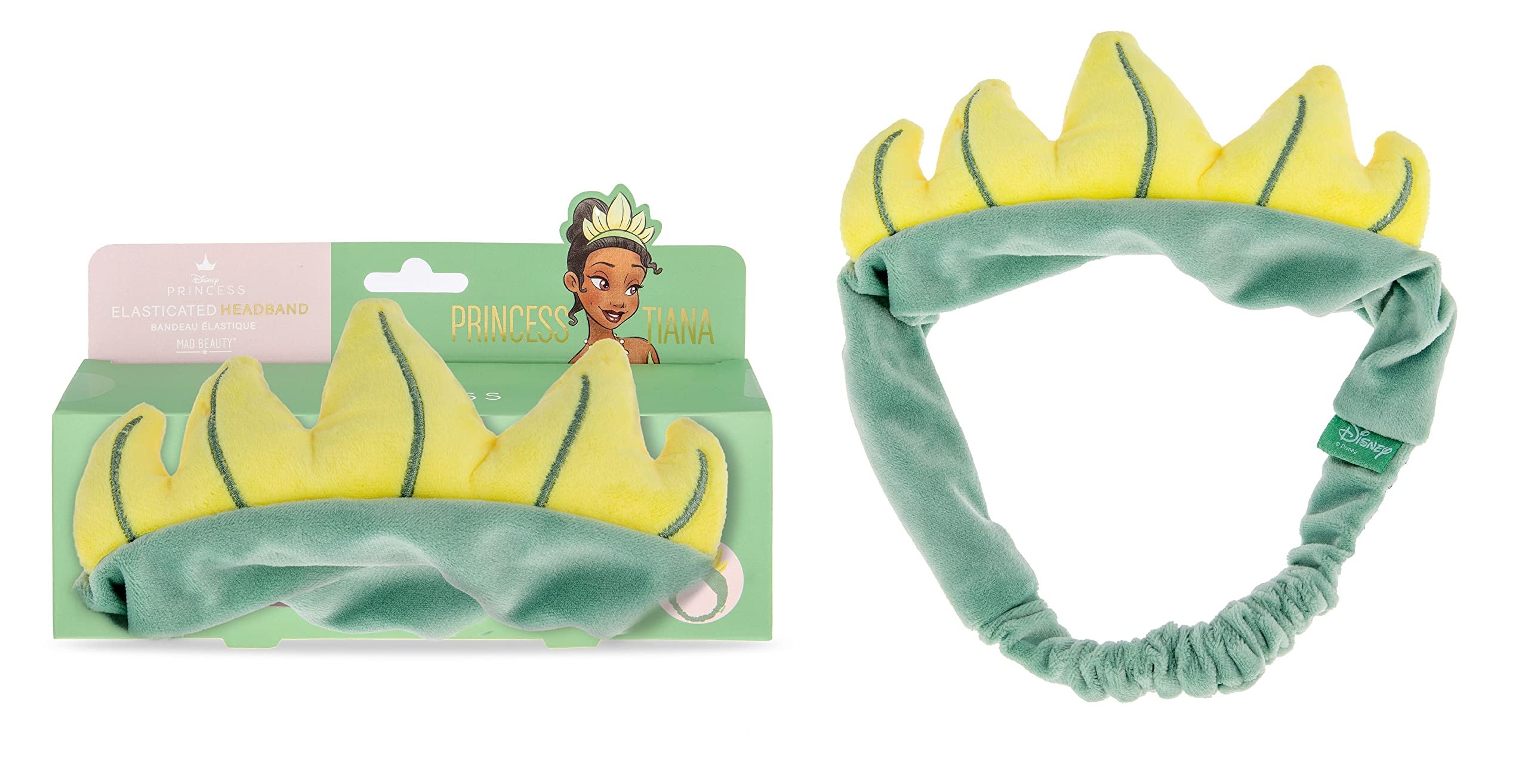 MAD Beauty Disney Pure Princess Tiana Make-Up Headband, Keeps Hair Neatly Tucked Away Out of Face, Comfortable, Soft Costume Hea