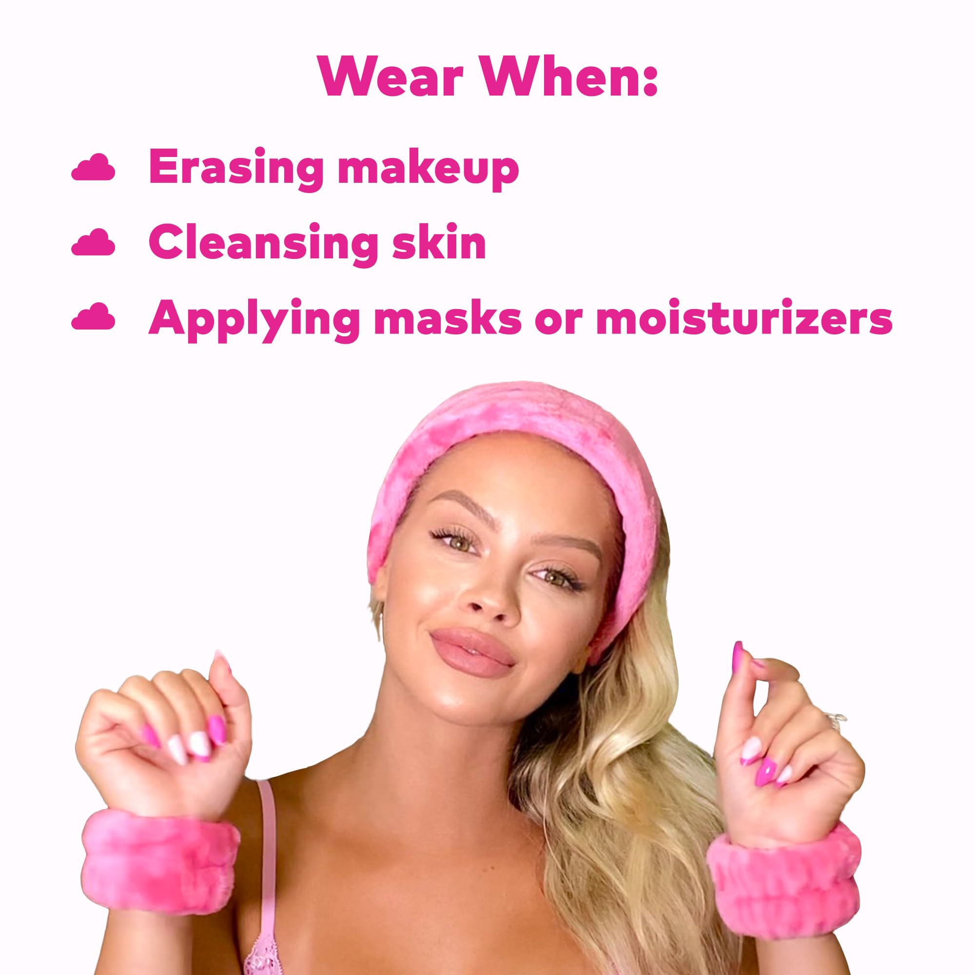 The Original Makeup Eraser Drip Eraser, Absorbent Headband And Wristbands, Collect Water During Face Washing, 3 Piece Spa Set, O