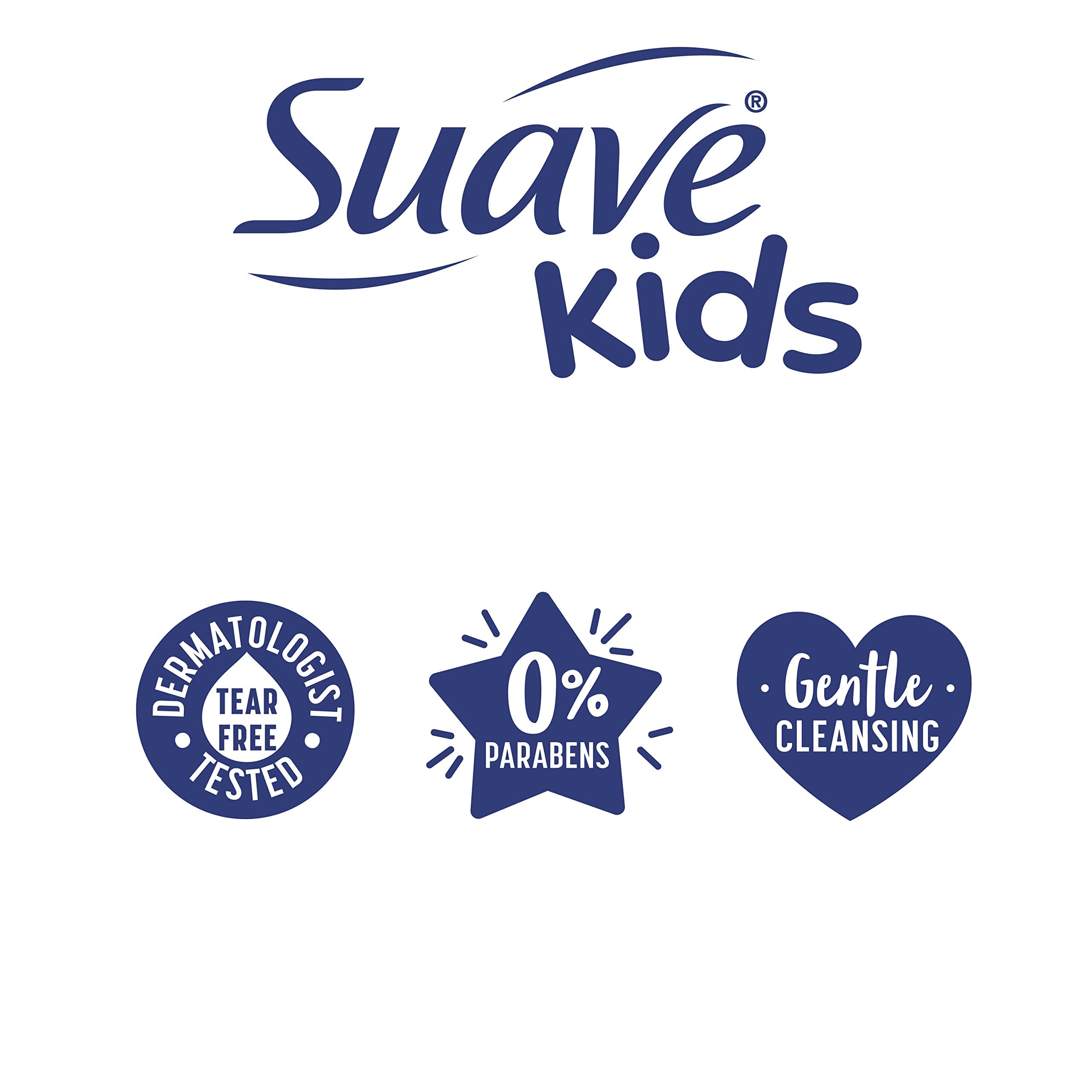 Suave Kids 3-In-1 Shampoo Conditioner Body Wash Purely Fun Makes Bath Time Quick And Easy, Paraben Free And Dermatologist Tested