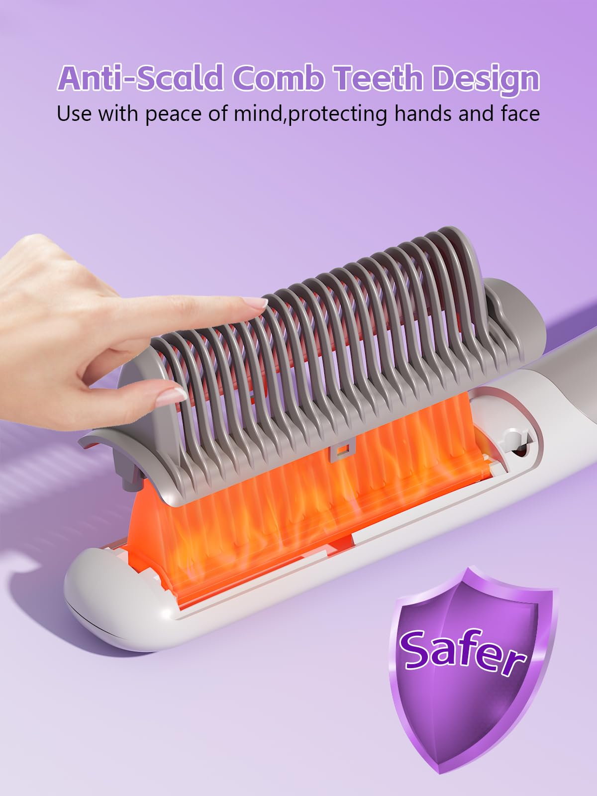 Hair Straighteners For Women,Hair Straightener Brush,Straightening Comb For All Hair Types,Anti-Scald Ceramic Hair Straightener,