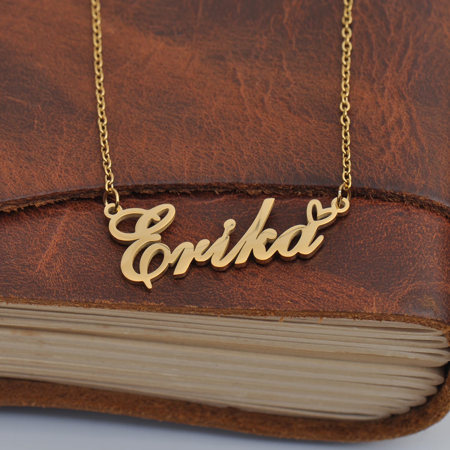 HUAN XUN 18k Gold Plate Nameplate Custom Name Necklace Nana Customized Charm Unique Bridesmaid Gifts